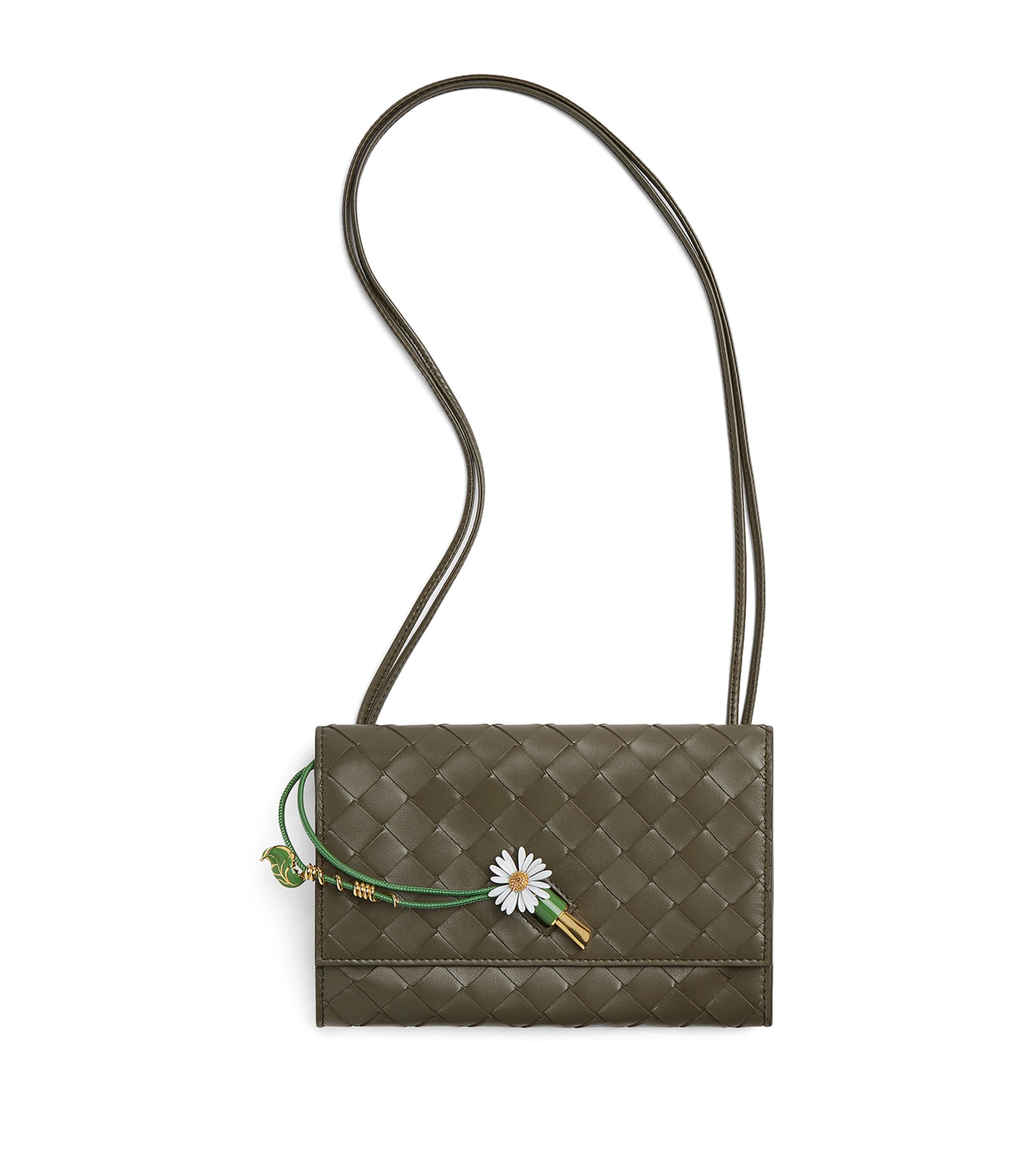 Bottega Veneta Green Leather Andiamo Daisy Cross-Body Bag | Harrods US