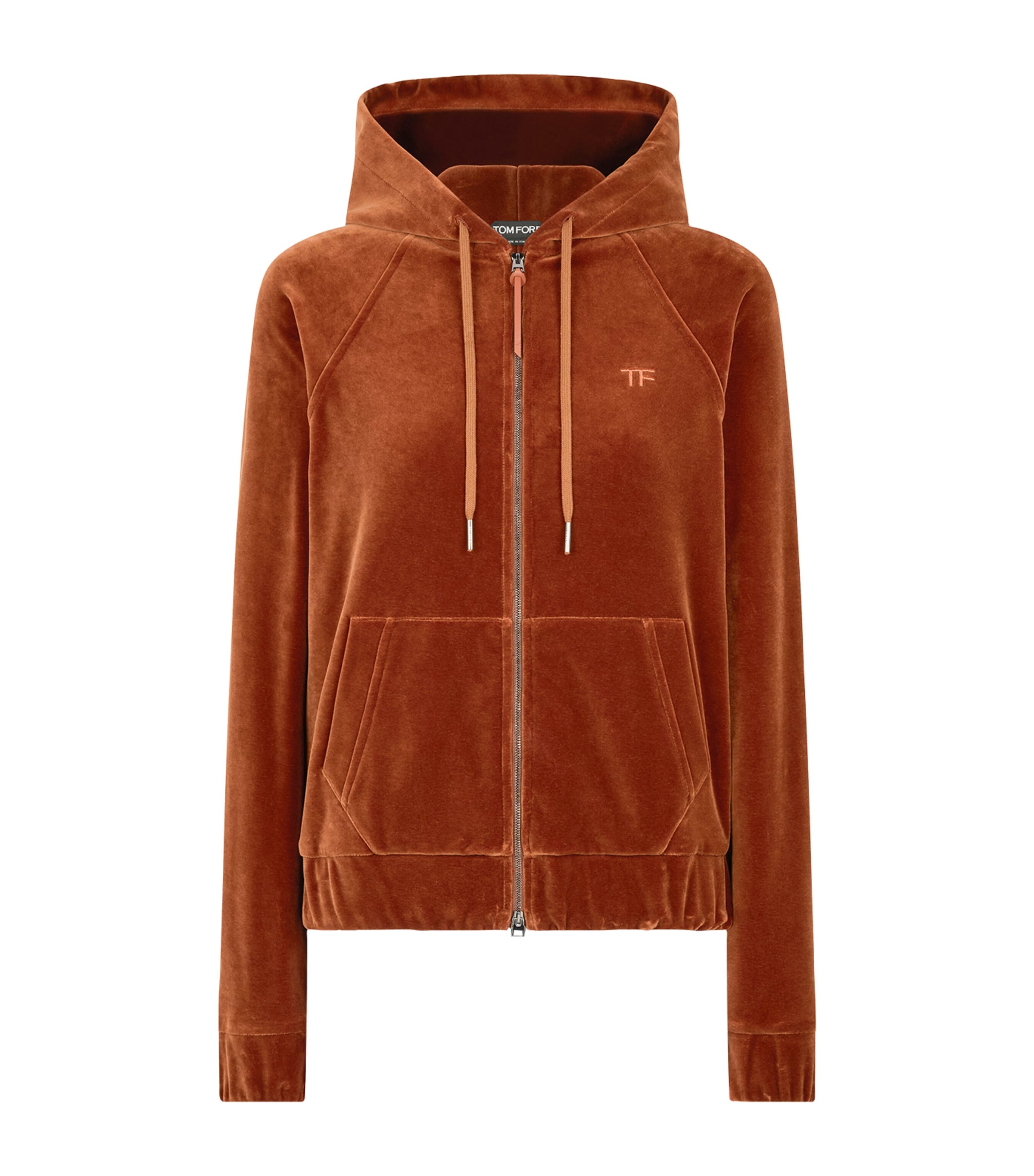 TOM FORD Womens Velour Zip-Up Hoodie Eao Image 1