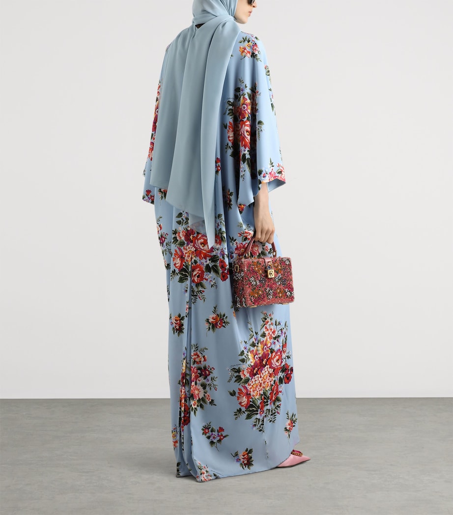 Dolce&Gabbana Womens Silk-Blend Floral Maxi Dress Mazz Image 4