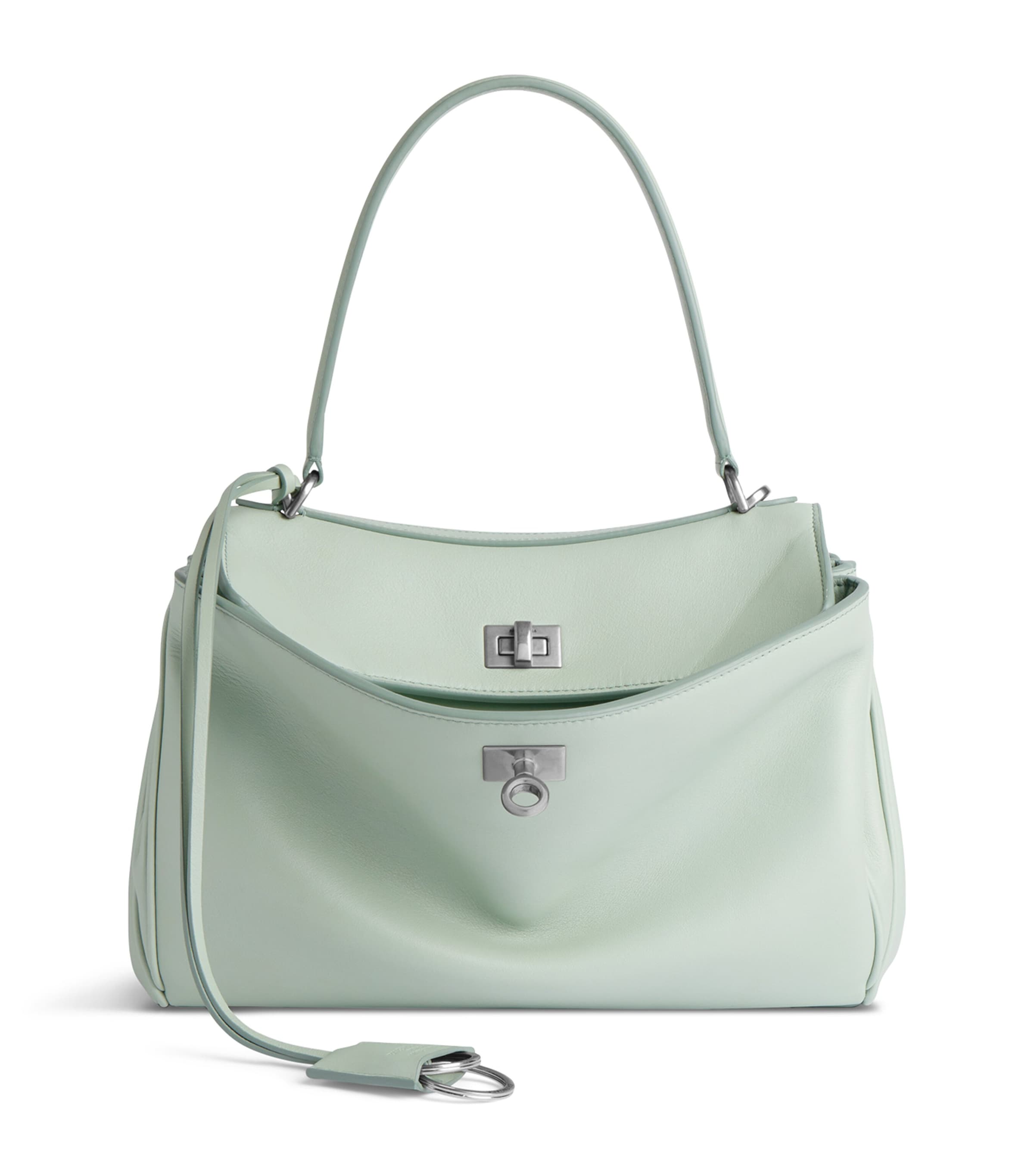 Balenciaga Rodeo Small Calfskin Top-handle Bag In Green
