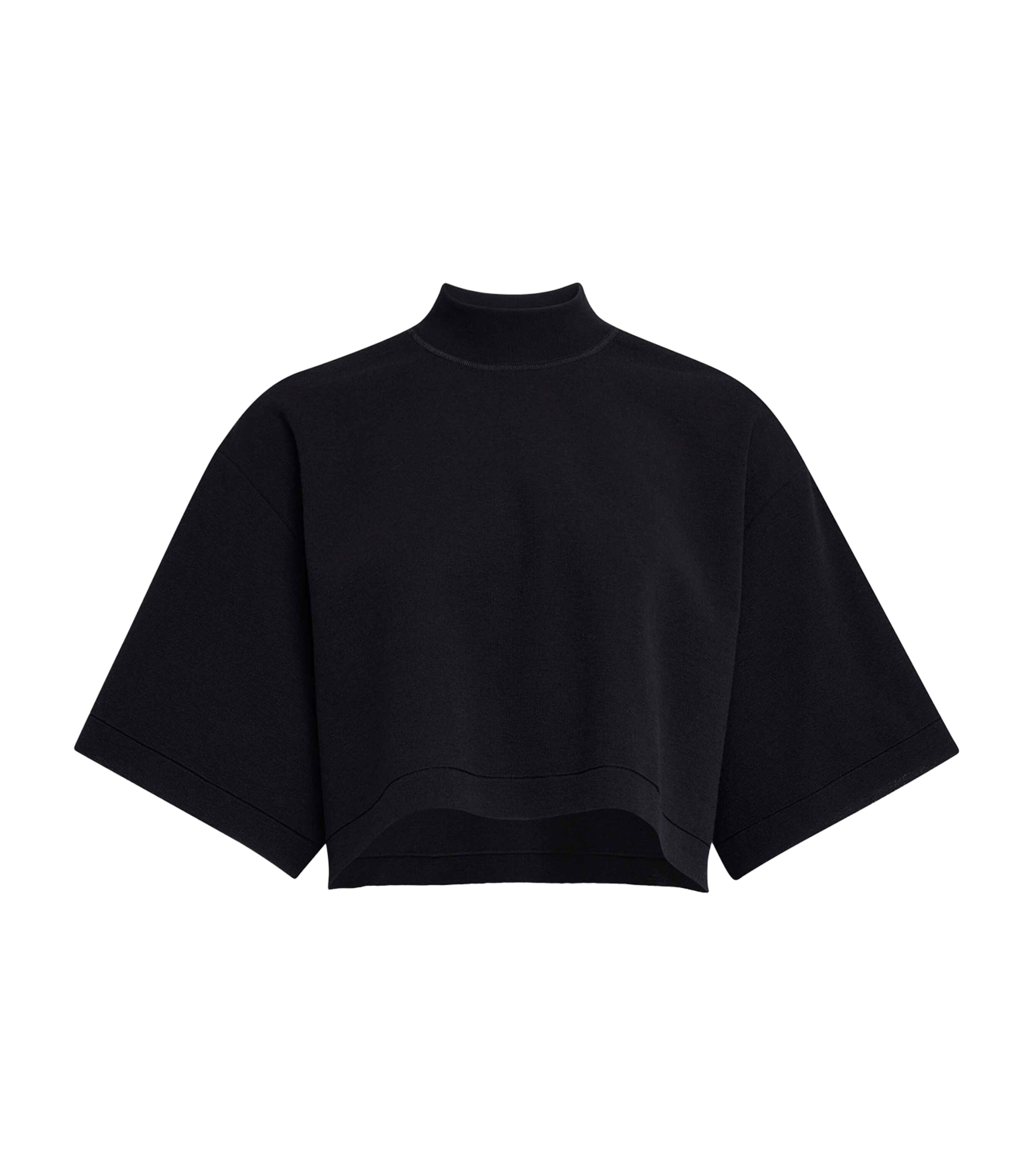 Alaïa Alaia Women Cropped Knit T-shirt In Black