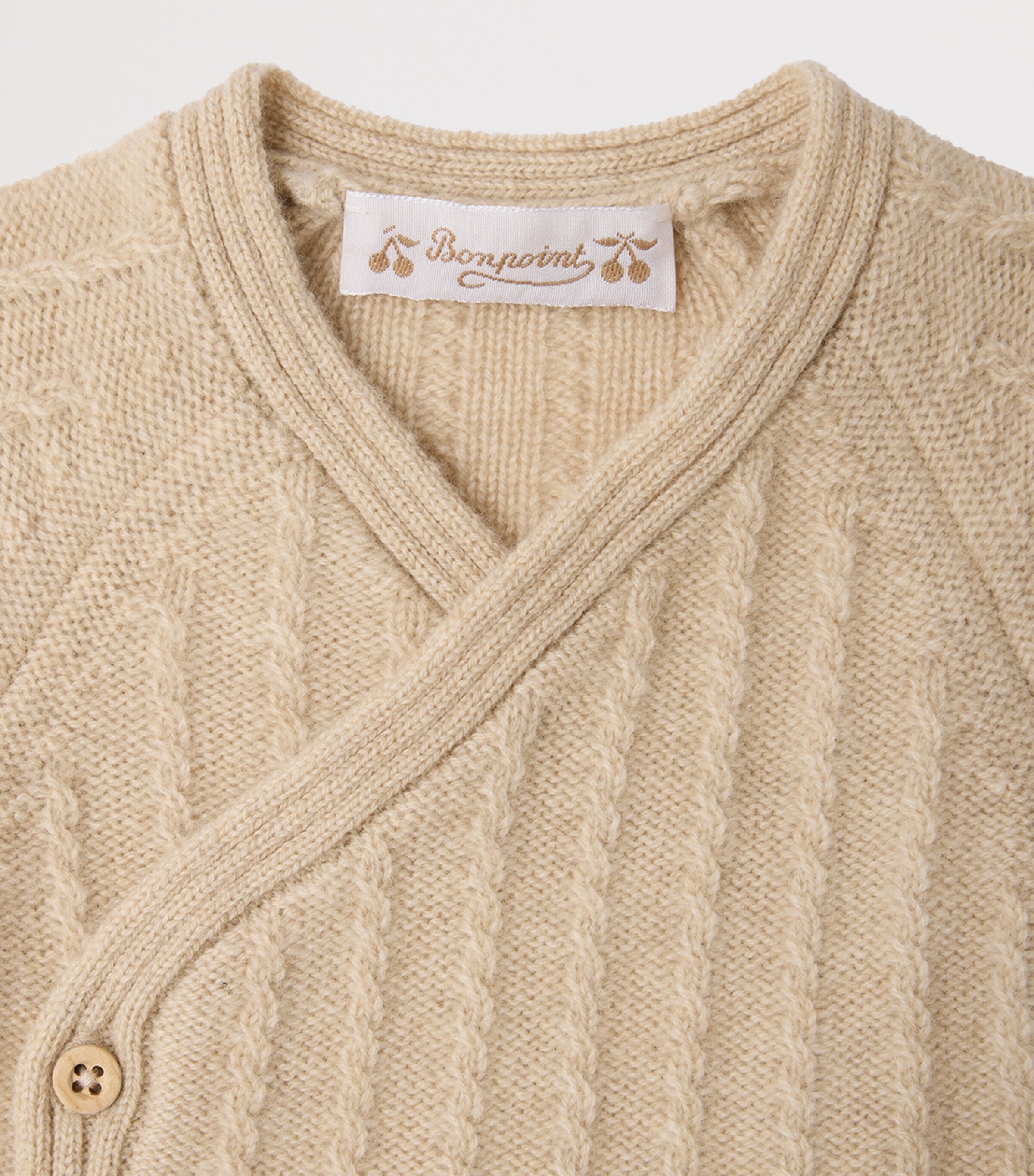 Bonpoint Cashmere Cardigan and Leggings Set (3-18 Months) Naturel Image 3
