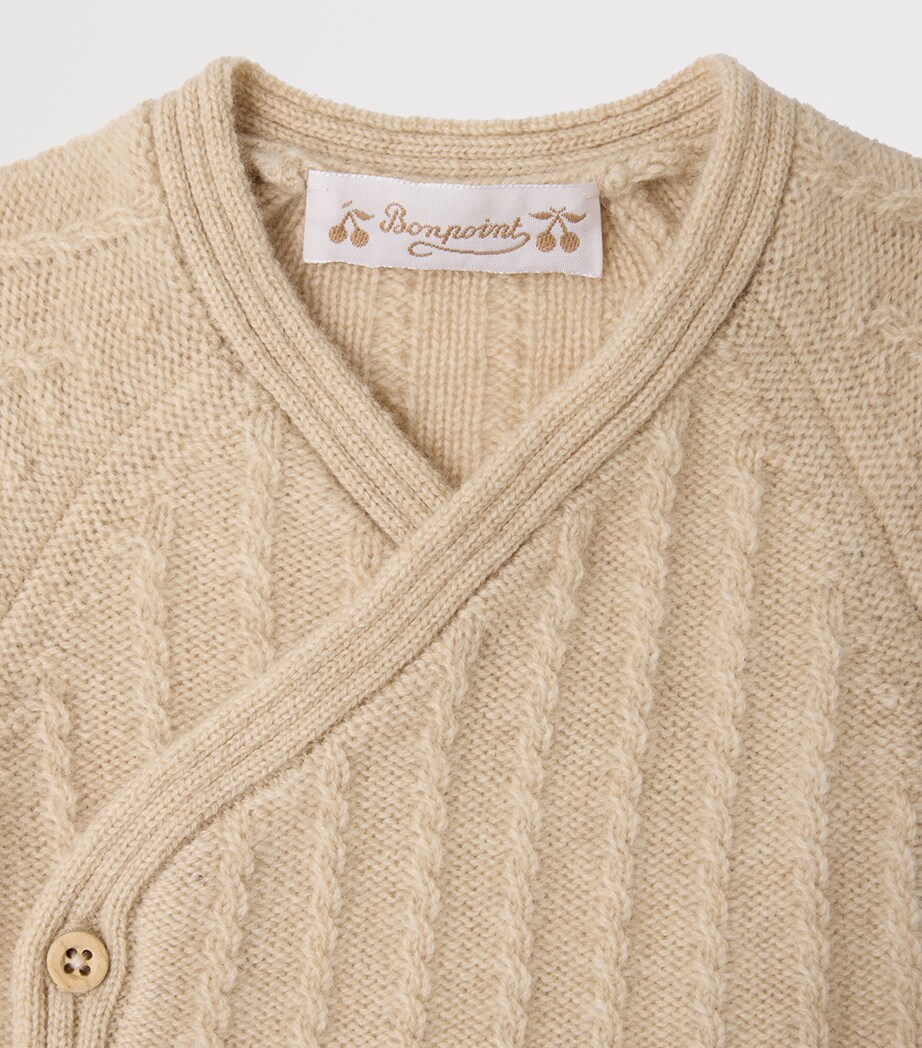 Bonpoint Cashmere Cardigan and Leggings Set (3-18 Months) Naturel Image 3