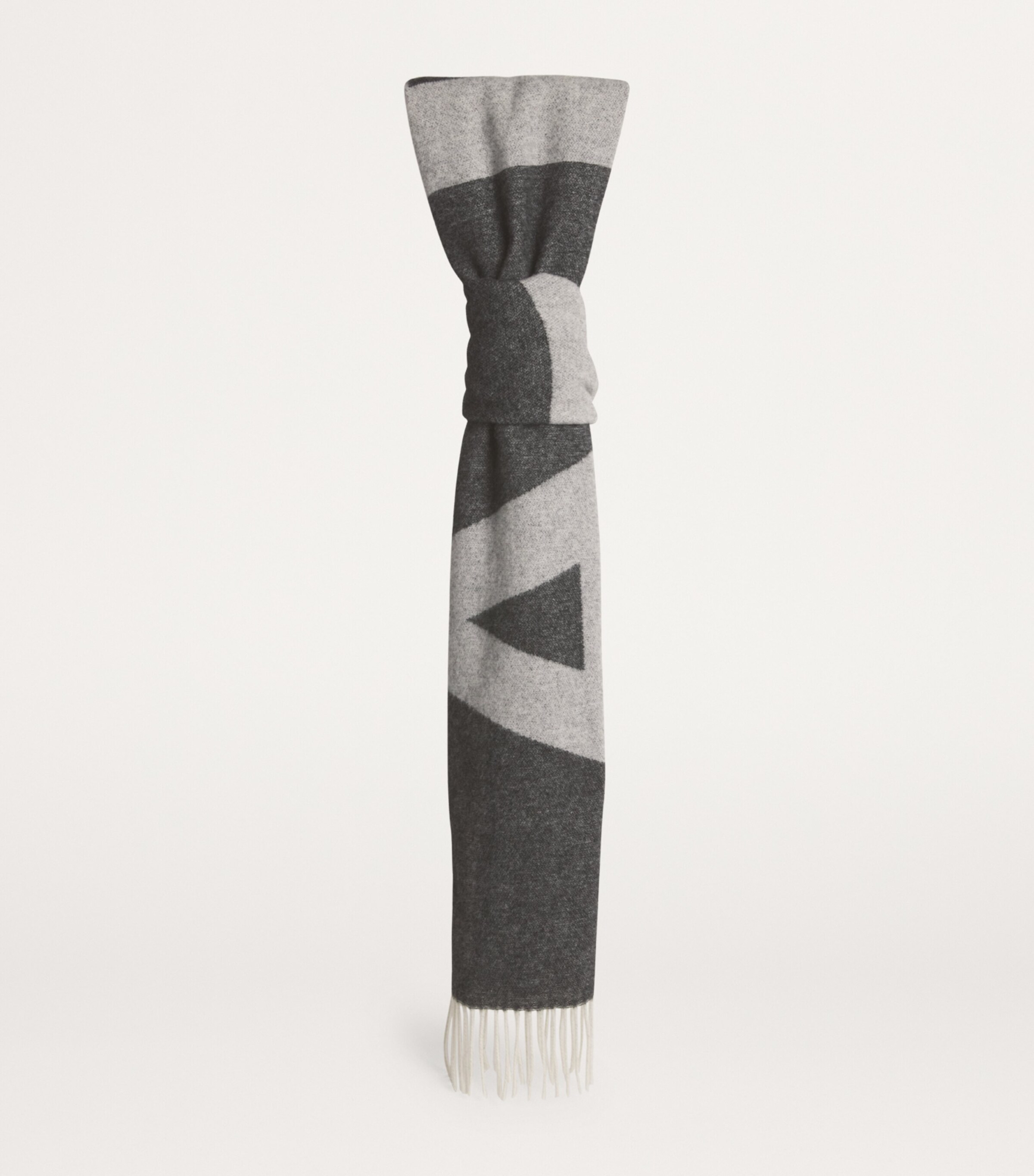 Wool-Blend Logo Scarf LZZ BLACK Image 3