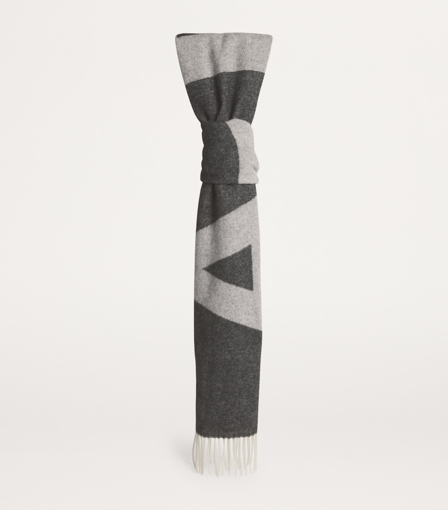 Wool-Blend Logo Scarf LZZ BLACK Image 3