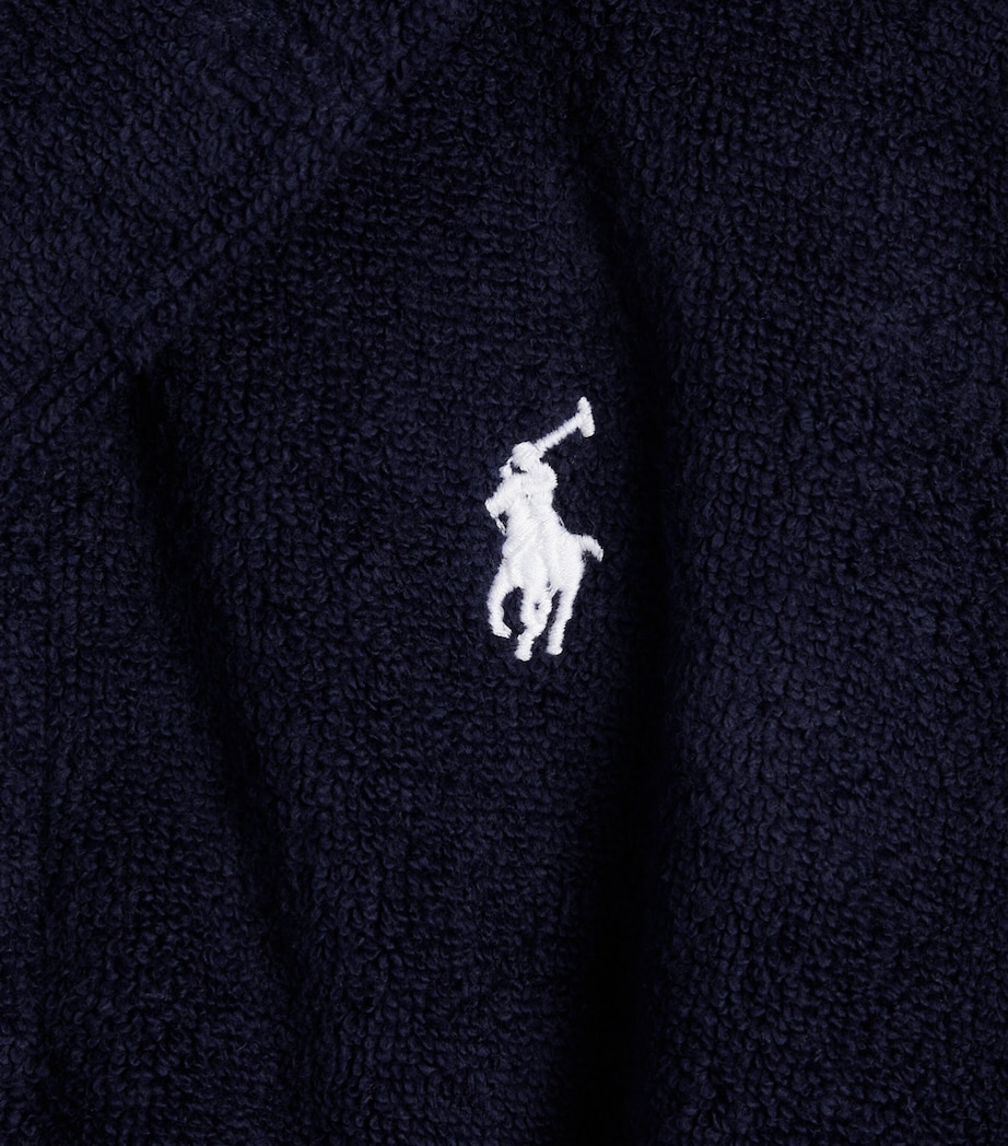 Ralph Lauren Kids Plush Bathrobe (6-14 Years) Navy Image 3