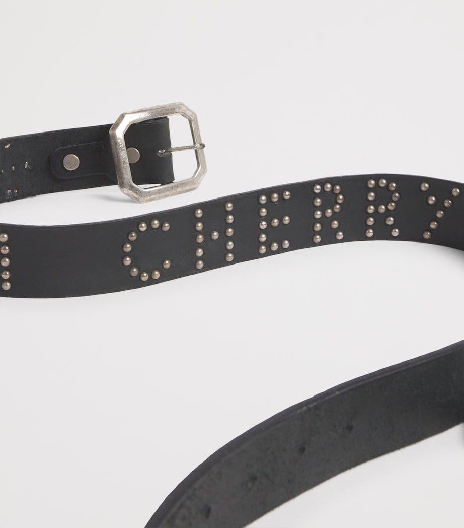 Leather Studded Santa Fe Belt BLACK Image 5