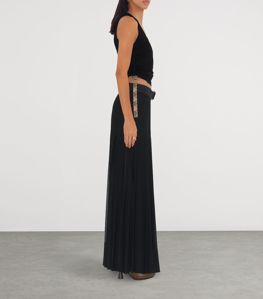 Pleated Maxi Skirt BLACK Image 4