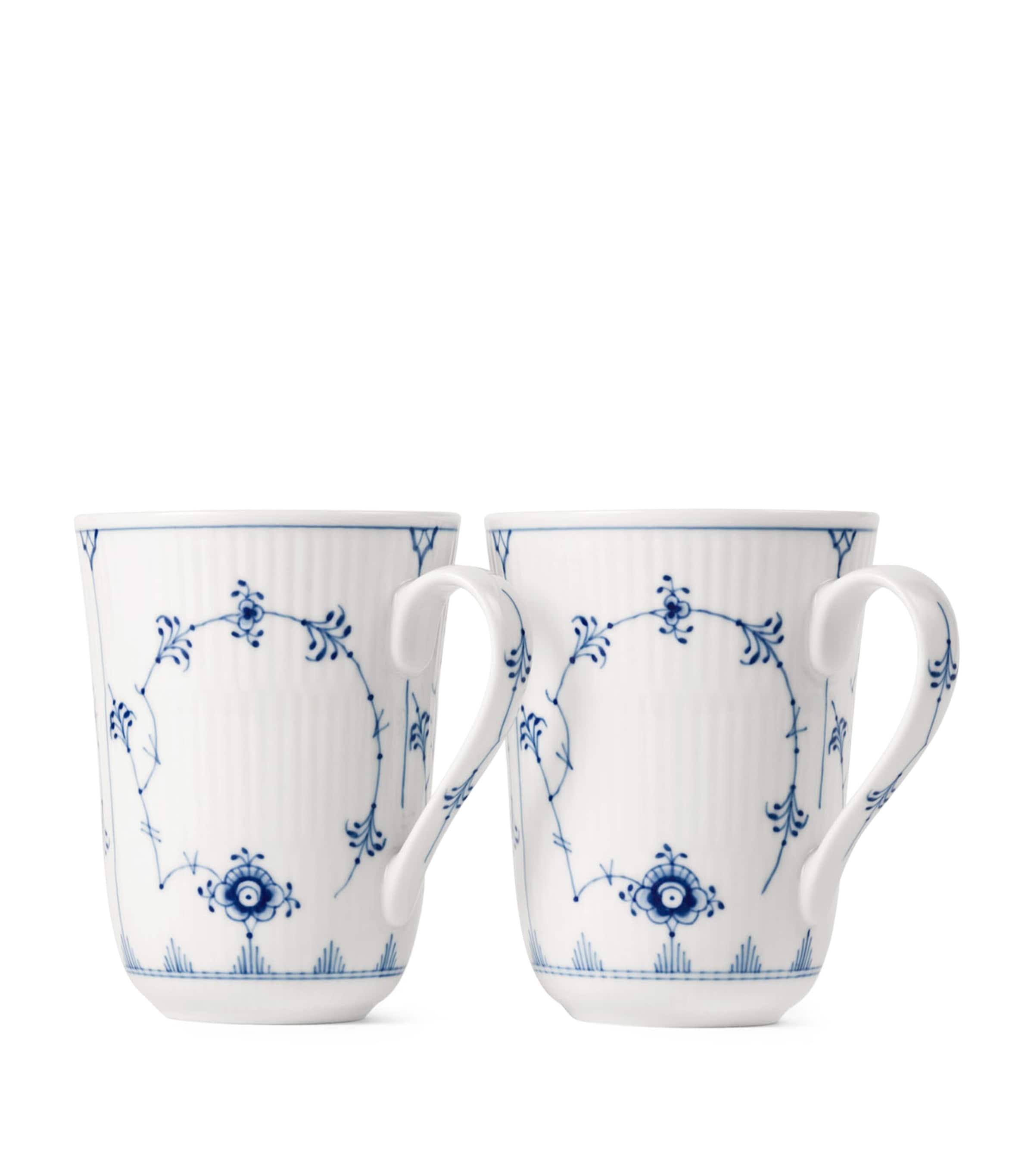 Royal Copenhagen Set of 2 Porcelain Fluted Cups (360ml) Blue Image 1
