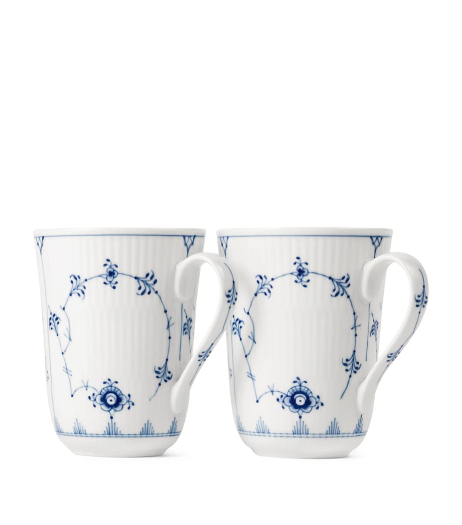 Royal Copenhagen Set of 2 Porcelain Fluted Cups (360ml) Blue Image 1