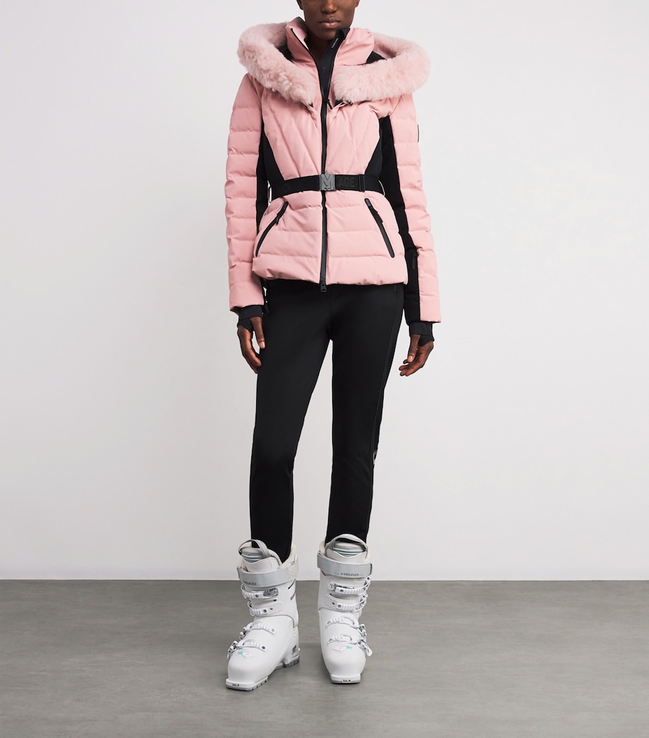 Down Fox Fur-Trim Elita-ZR Ski Jacket BLUSH Image 2