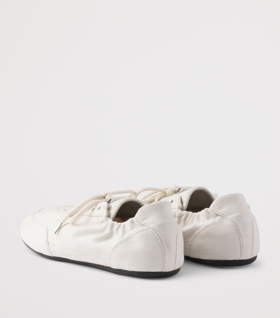 Prada Denim Collapse Sneakers White Image 6