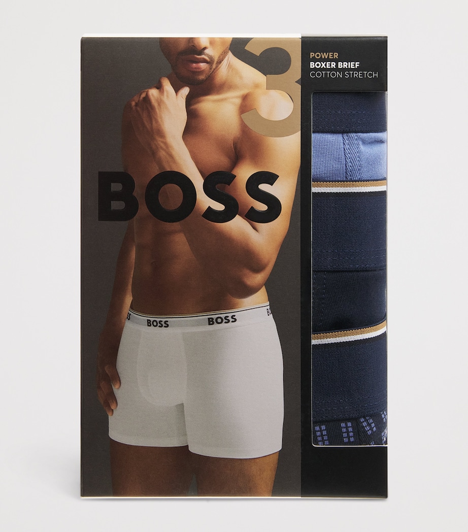 Stretch-Cotton Power Boxer Briefs (Pack of 3) OPEN BLUE460 Image 4