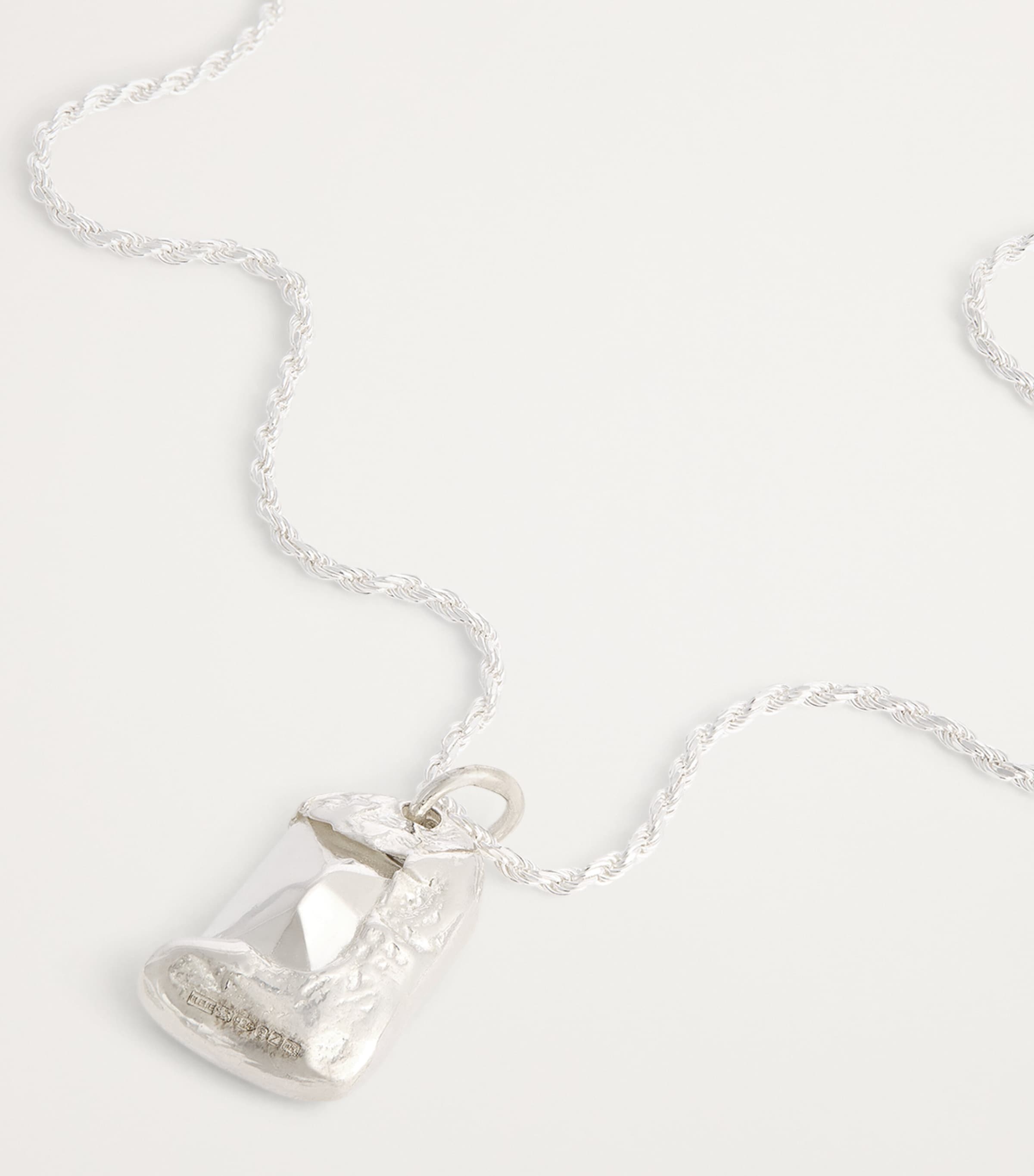 Sterling Silver Impressions Rose Pendant Necklace SILVER (925) Image 5