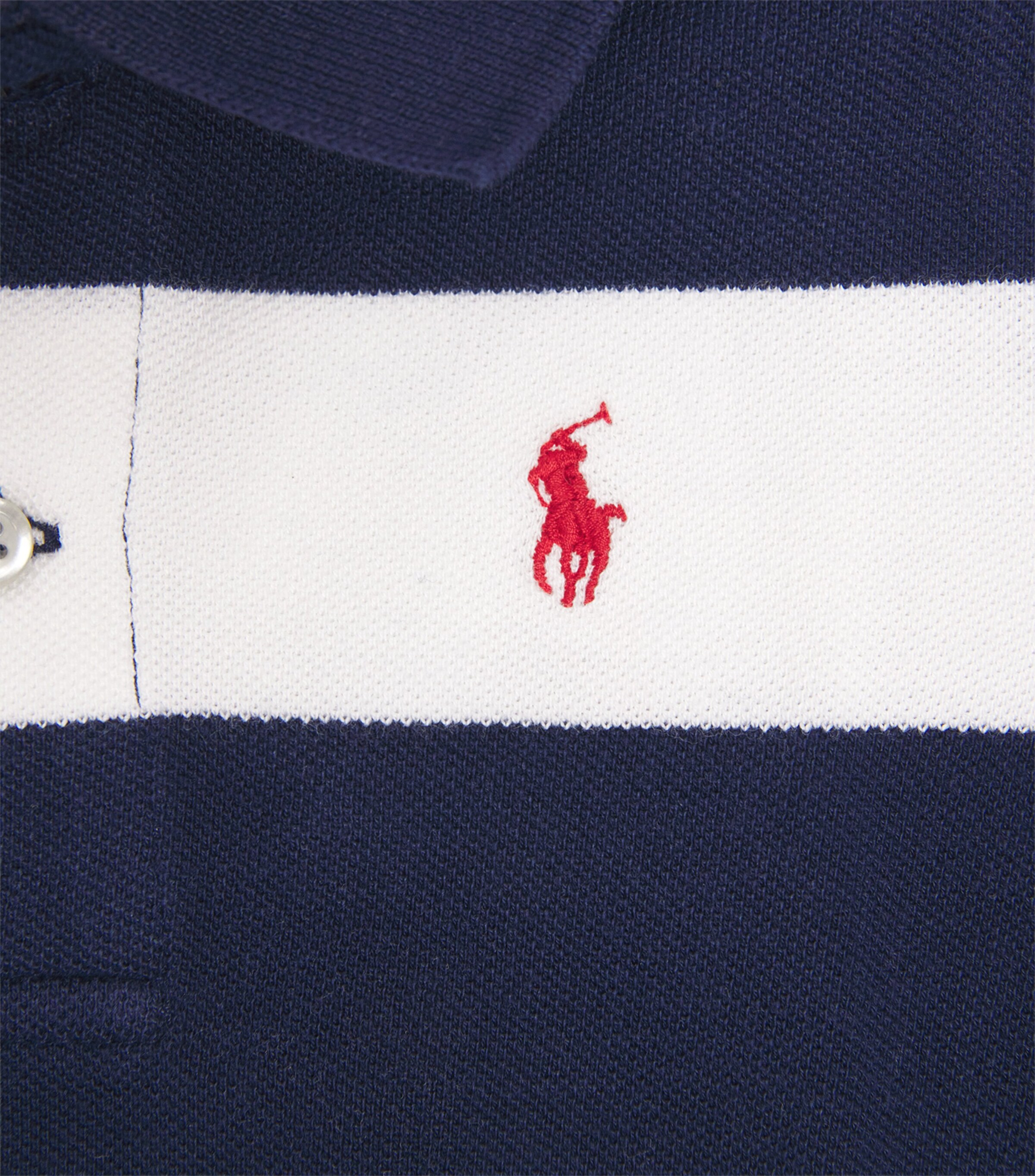 Cotton Stripe Polo Shirt (3-24 Months) NAVY MU Image 3