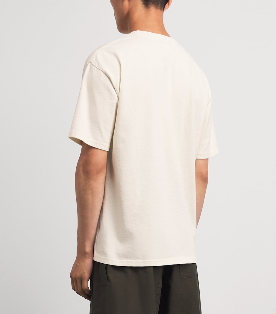 Rhude Mens Cotton Dakar Print T-Shirt Vintage White /brown Image 5