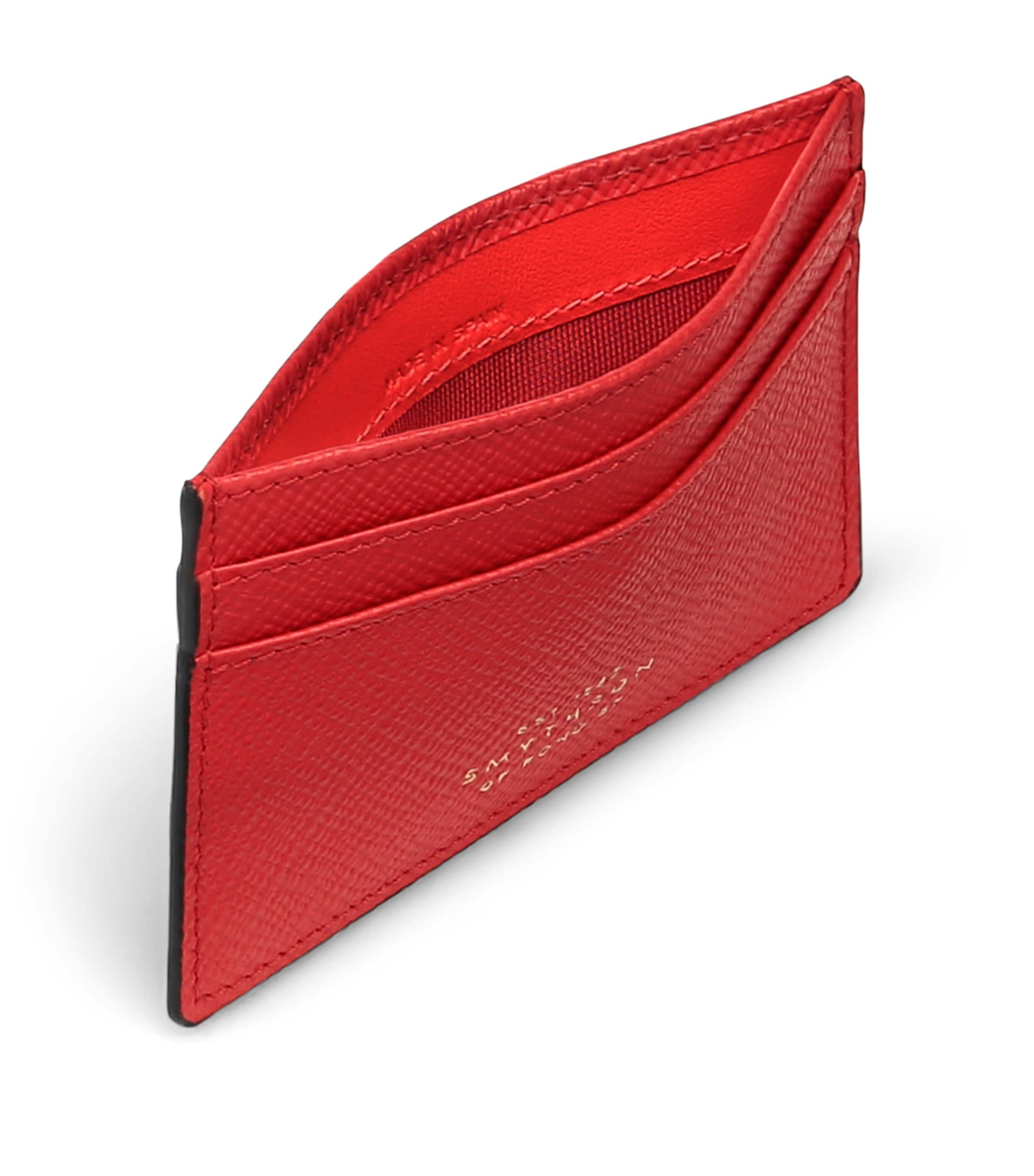 Panama Leather Card Holder SCARLET RED Image 3