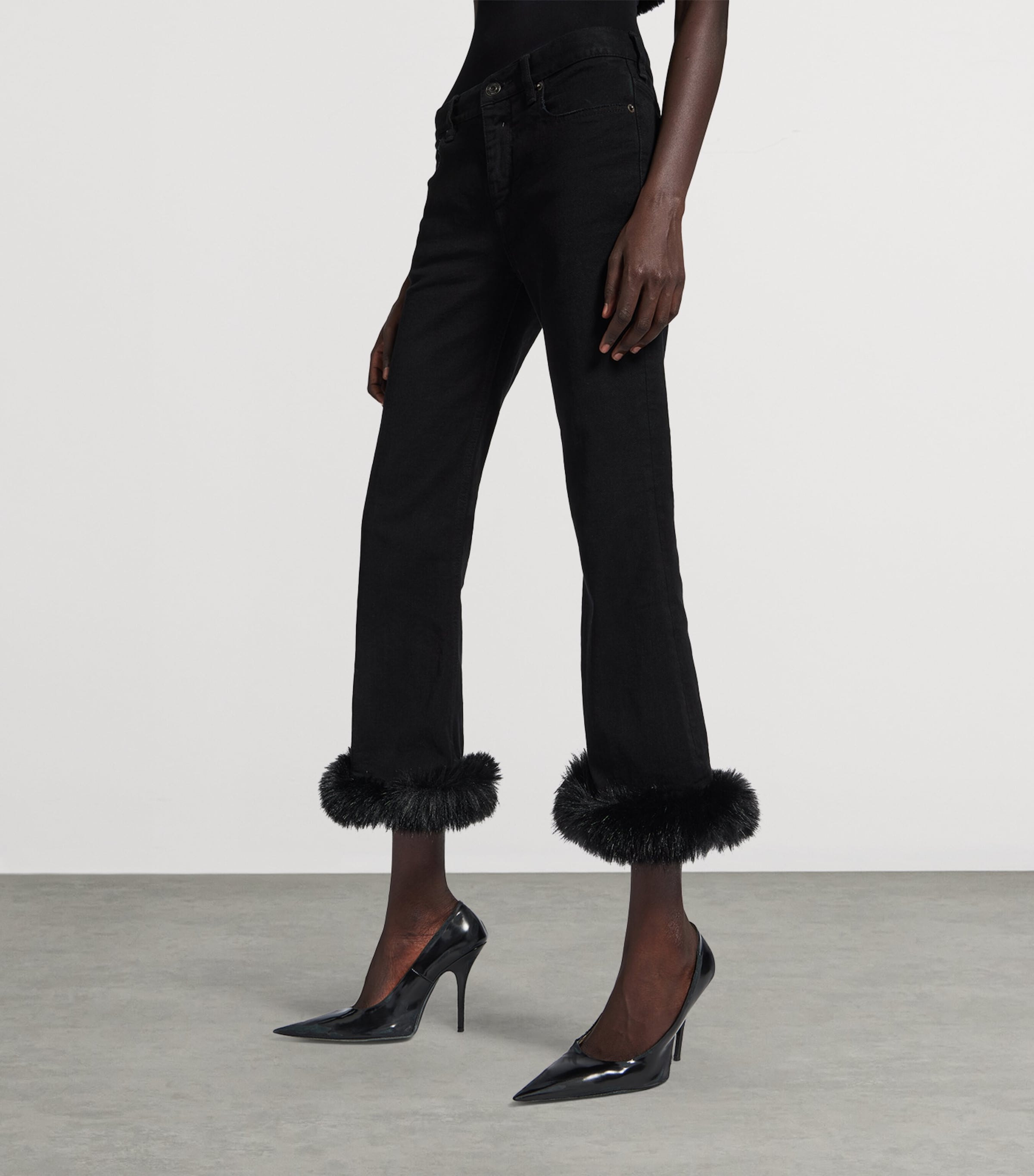 Faux Fur-Trim Capri Trousers 1105 Image 6