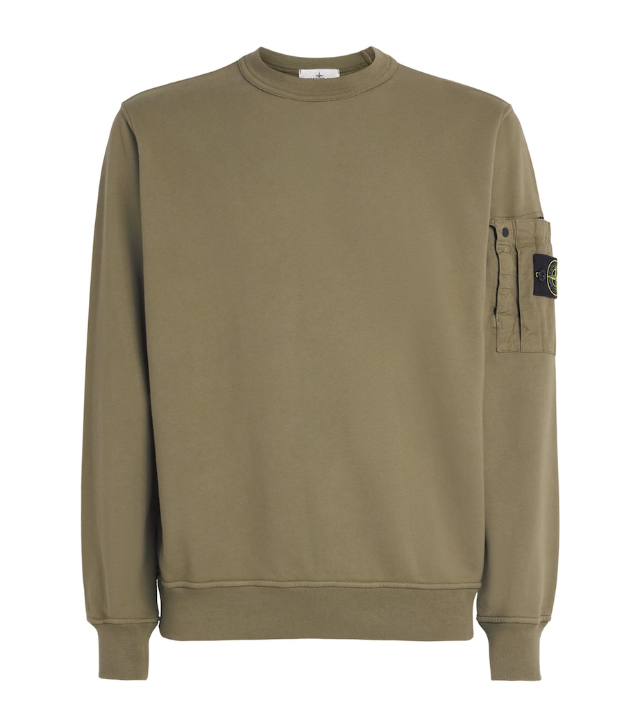 Stone Island Mens Cotton Compass Sweatshirt Image 1
