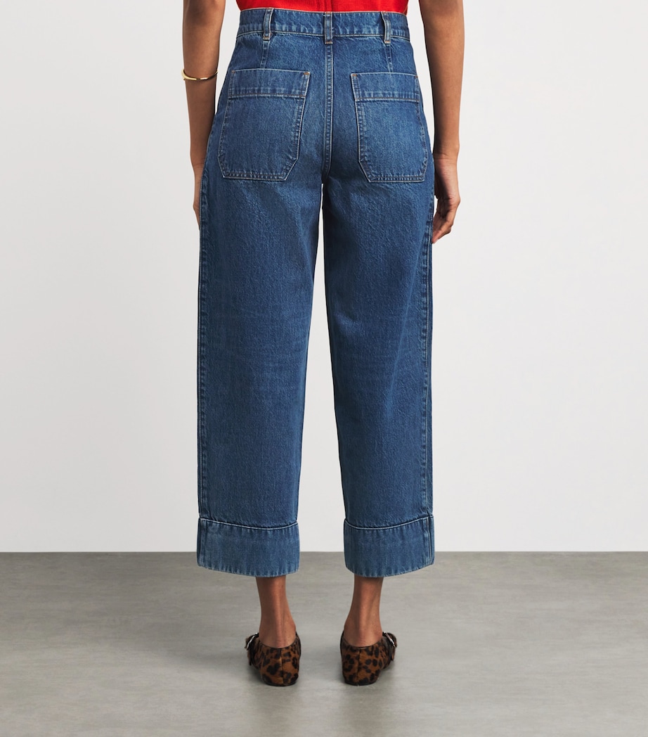 Cropped Straight Jeans DARK WASH Image 4