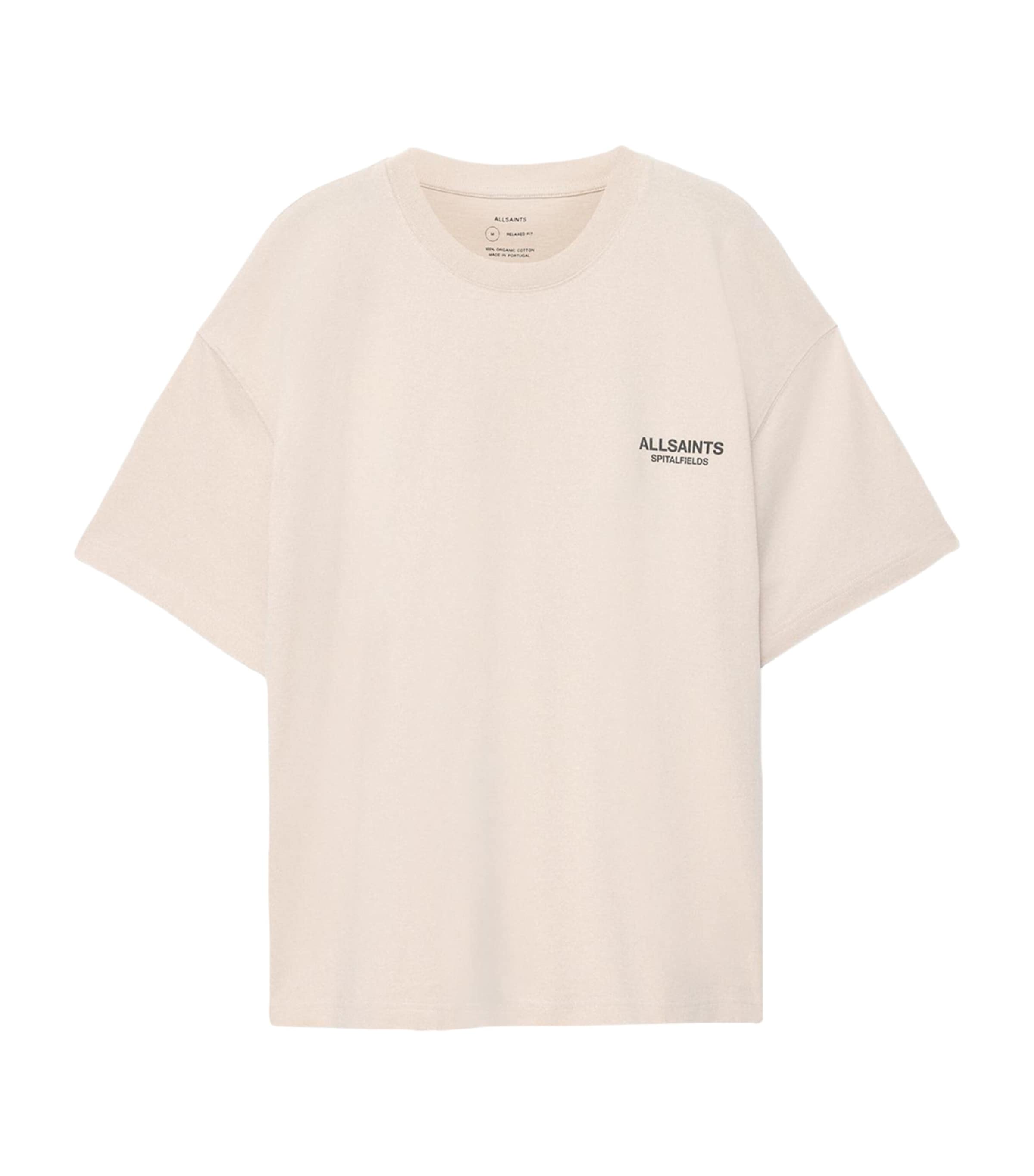 AllSaints Mens Organic Cotton Shadow T-Shirt Taupe White Image 1