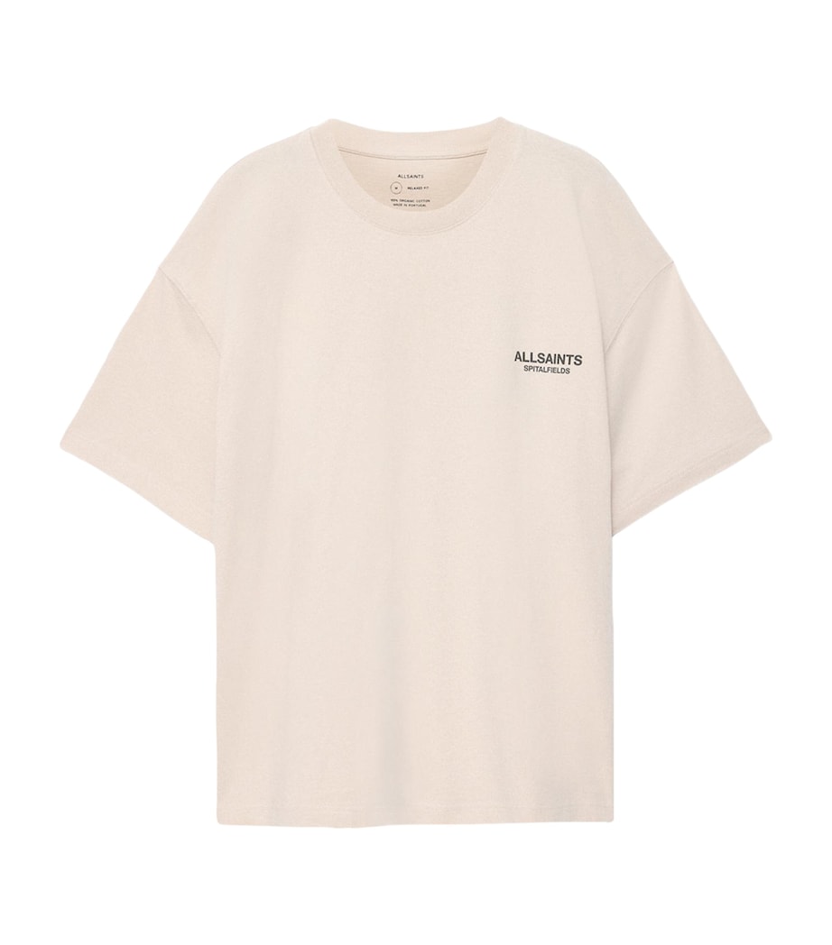 AllSaints Mens Organic Cotton Shadow T-Shirt Taupe White Image 1