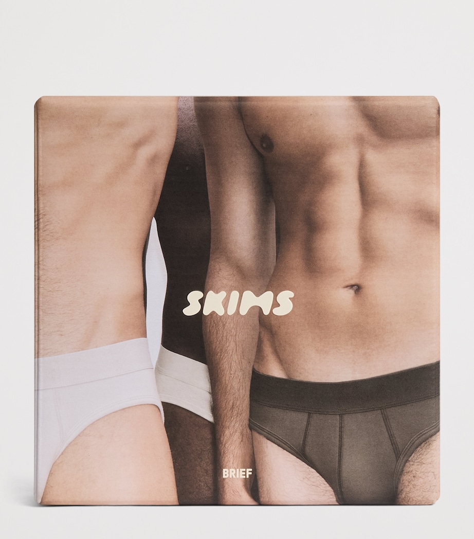 Skims Mens Stretch-Cotton Briefs (Pack of 3) Nimbus Multi Image 4