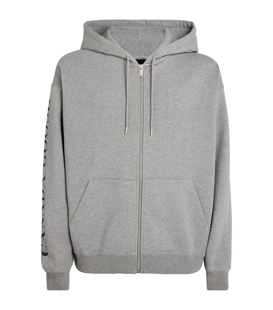 Canada Goose Mens Organic Cotton Graphic Rove Zip-Up Hoodie Stone Heather Image 1