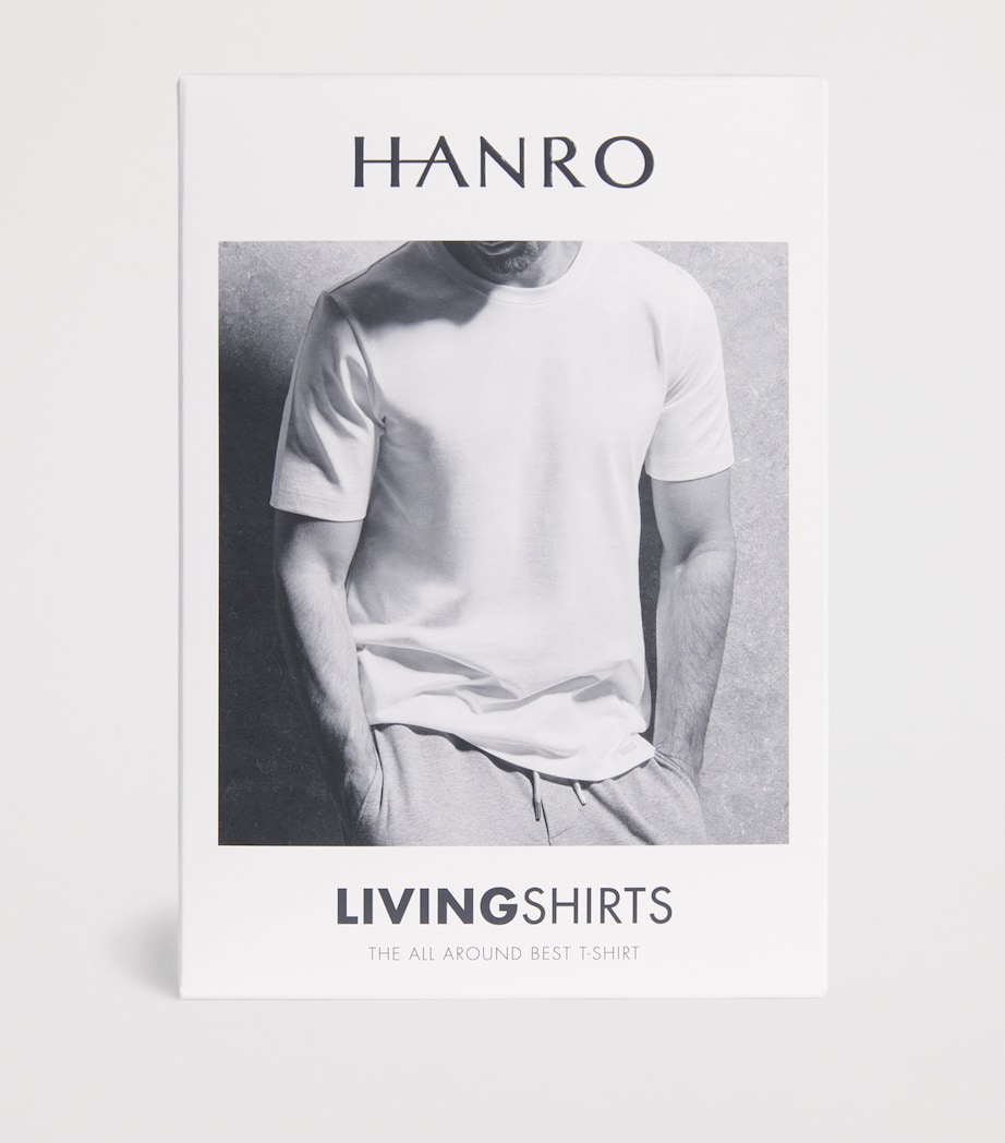 Hanro Mens Cotton Living Crew-Neck T-Shirt Retro Blue Image 6