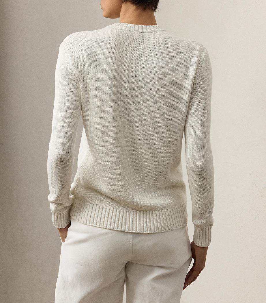 Silk Polo Bear Sweater CREAM Image 3