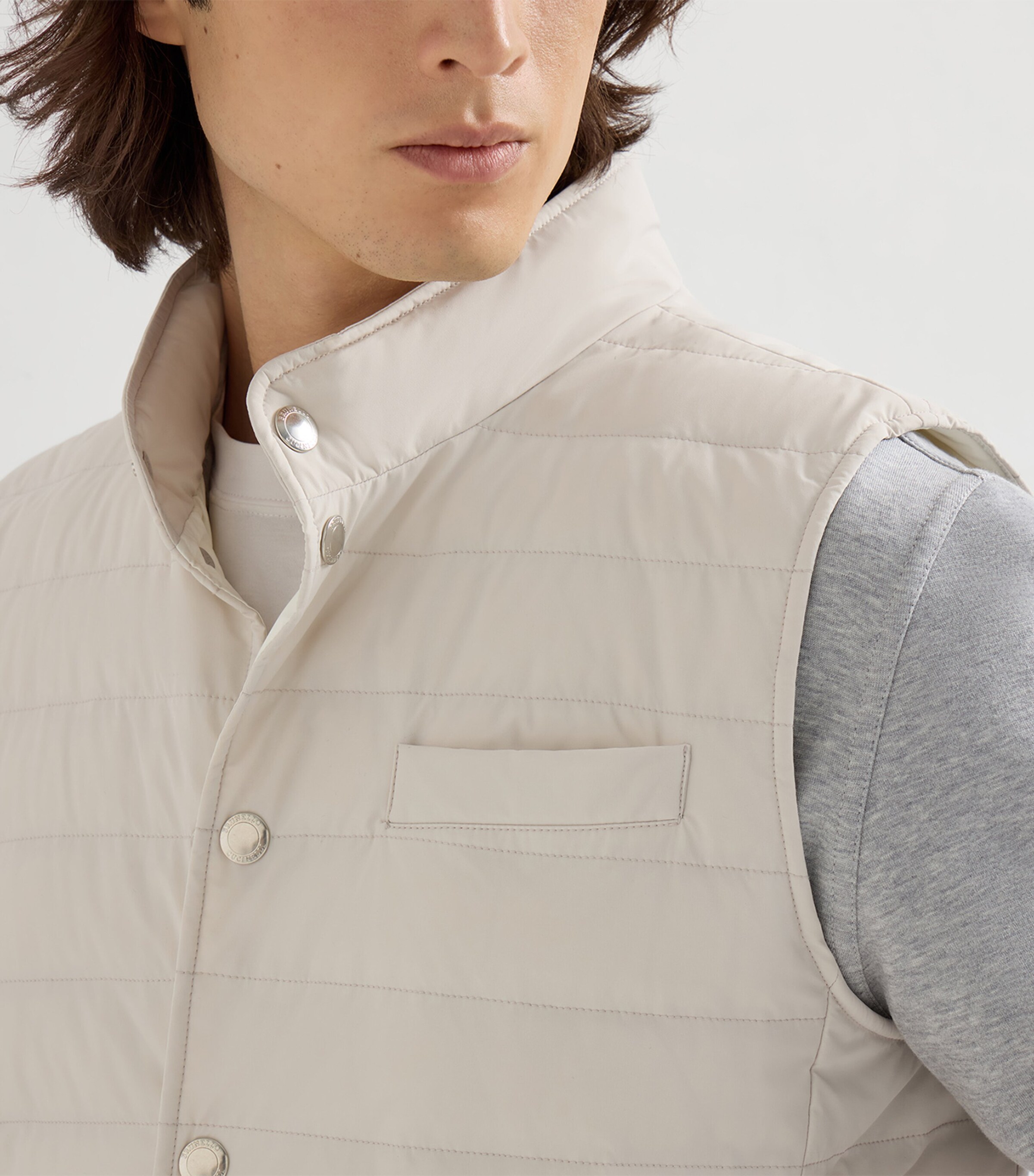Brunello Cucinelli Mens Bonded Taffeta Down Gilet Image 6