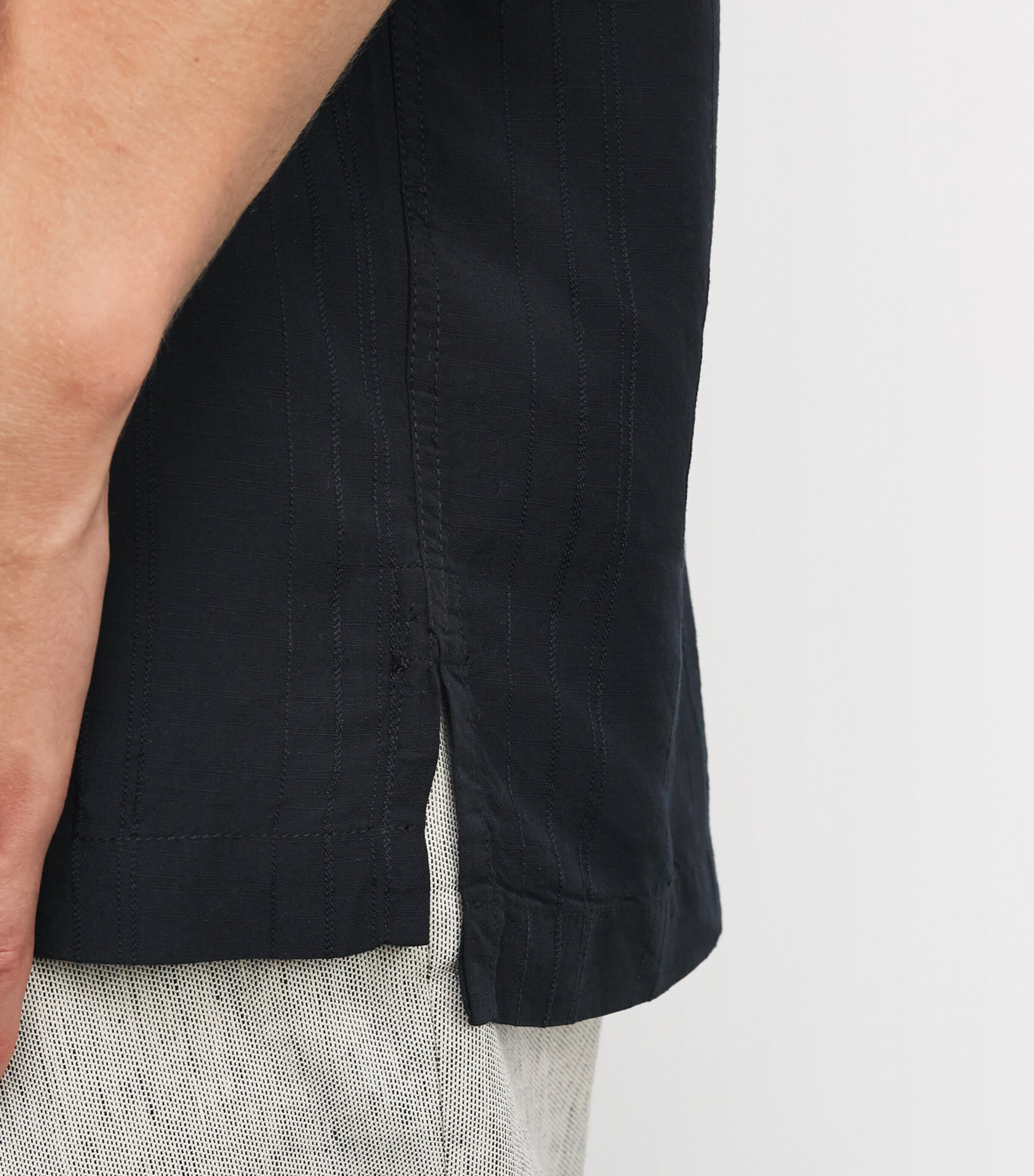 Lyocell Vertical-Stitch Shirt BLACK CLR000021 Image 6