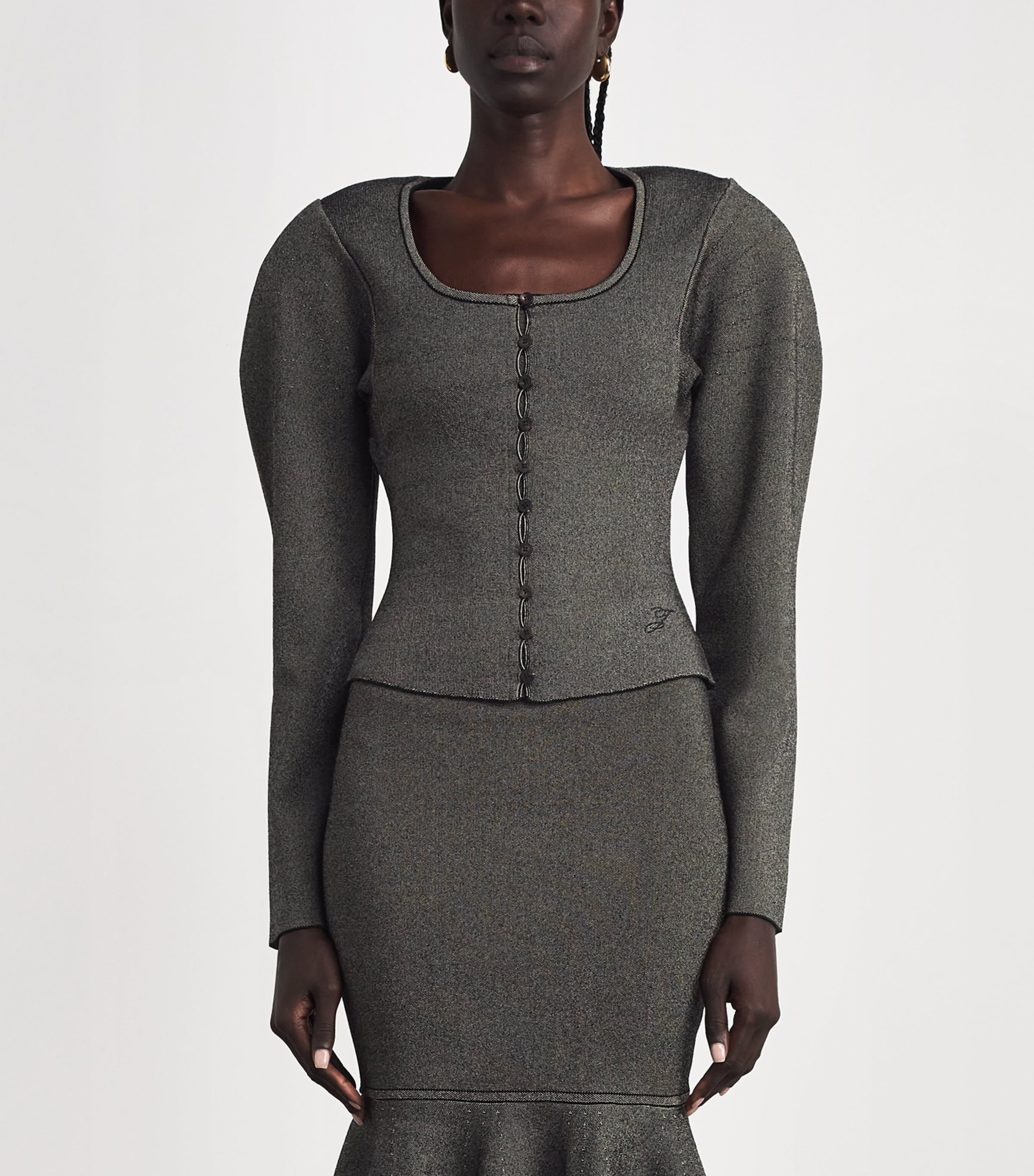 Jacquemus Womens Sera Cardigan Dark Beige Image 4