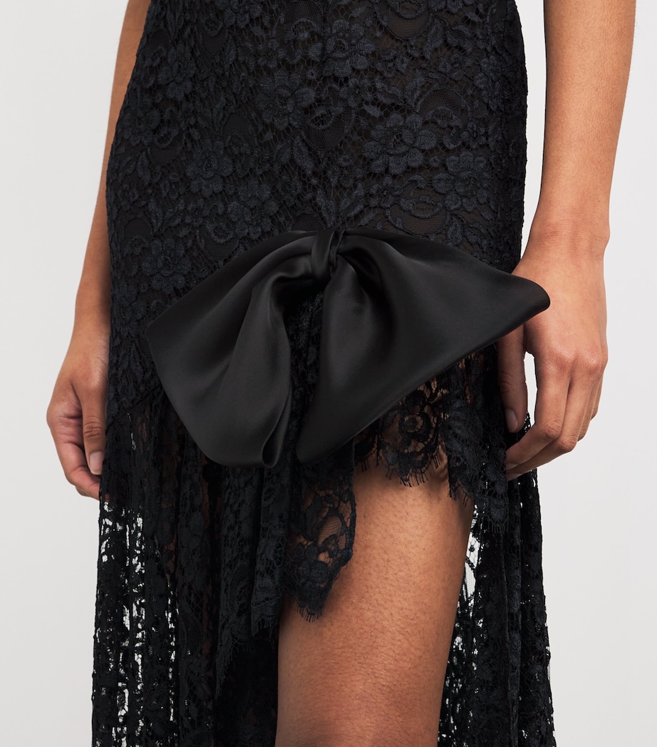 Strapless Lace-Detail Maxi Dress 0900 BLACK Image 6