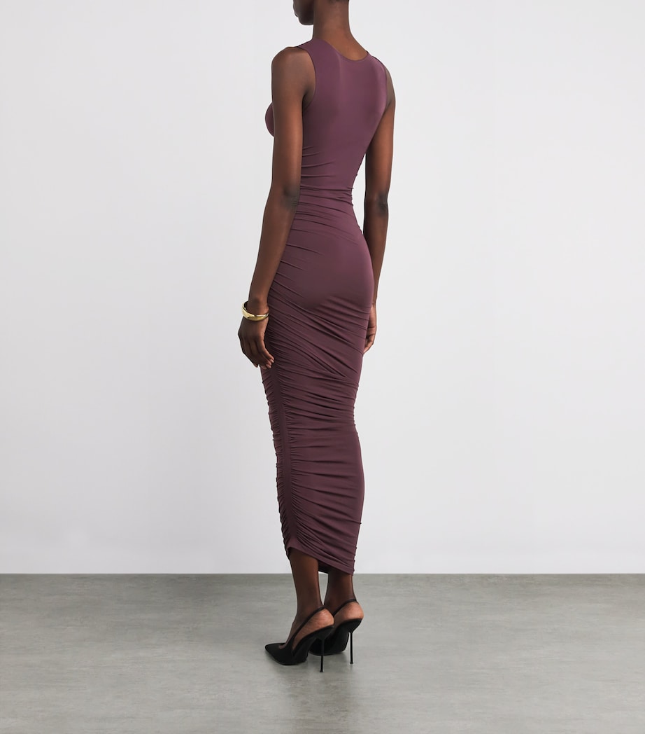 Sheer Ruched Maxi Dress 3249 WILD PLUM Image 3