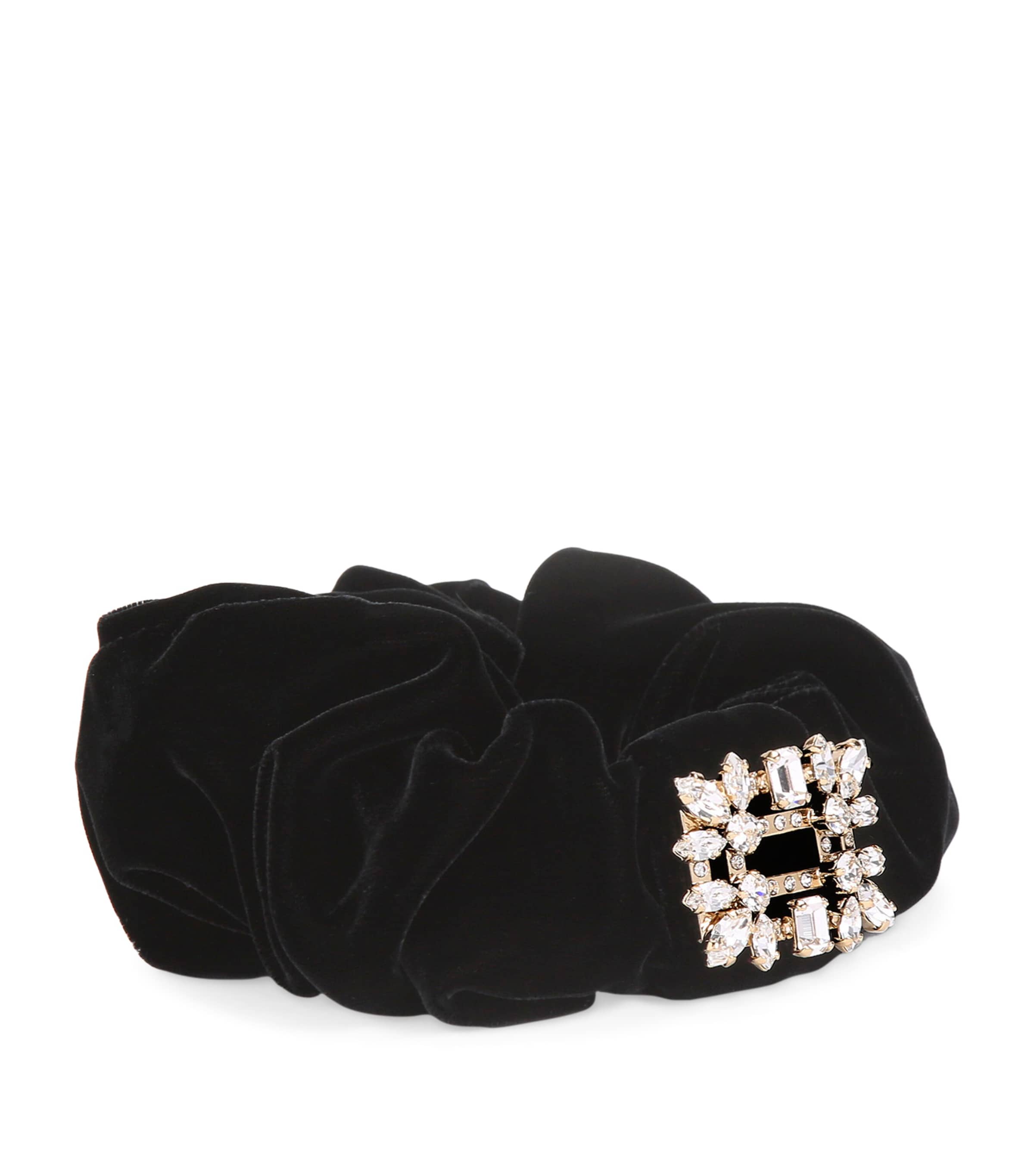 Roger Vivier Embellished Broche Scrunchie Black Image 1