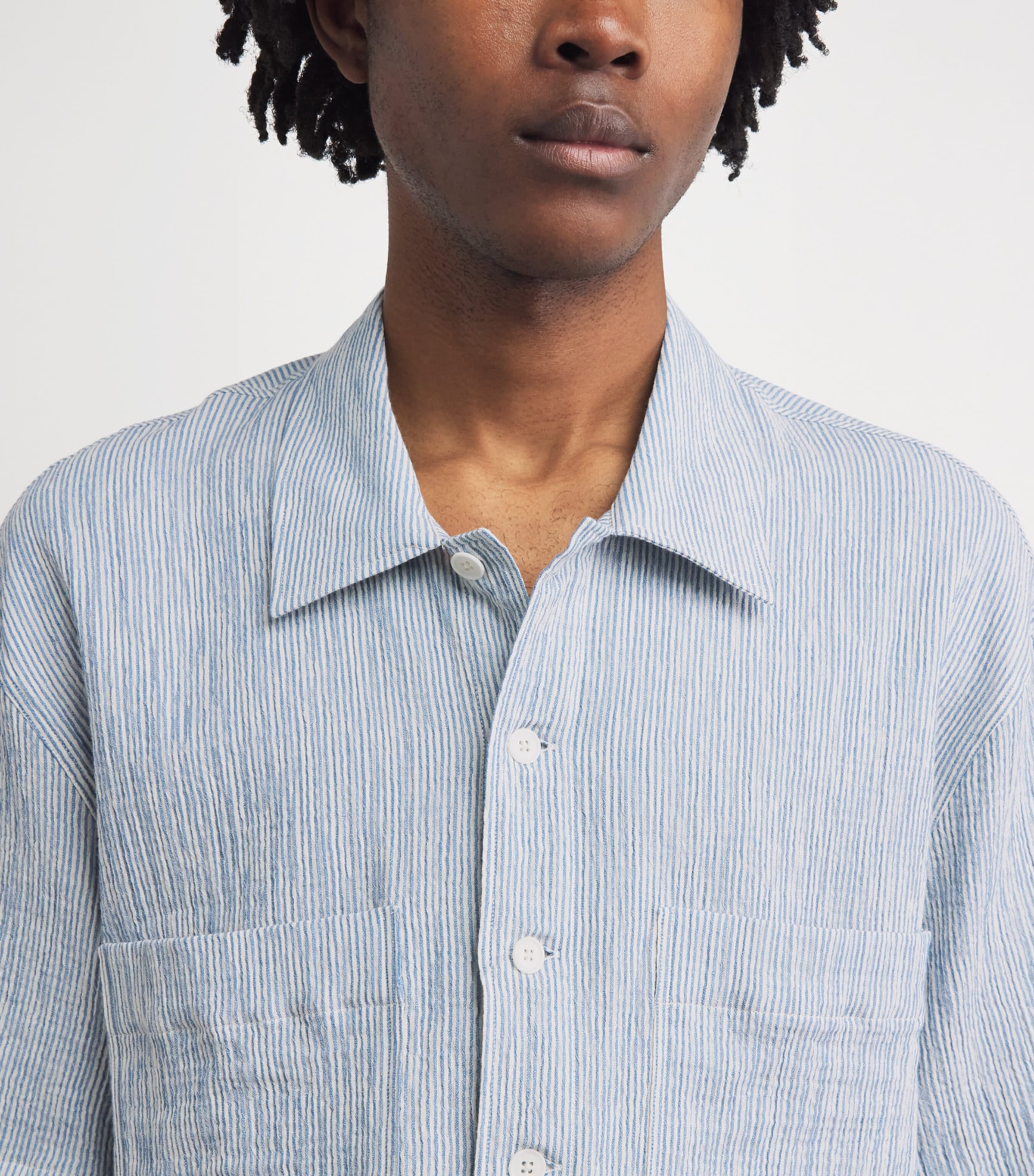 Sunflower Mens Cotton-Blend Stripe Adam Shirt Short Sleeve Shirt Image 3