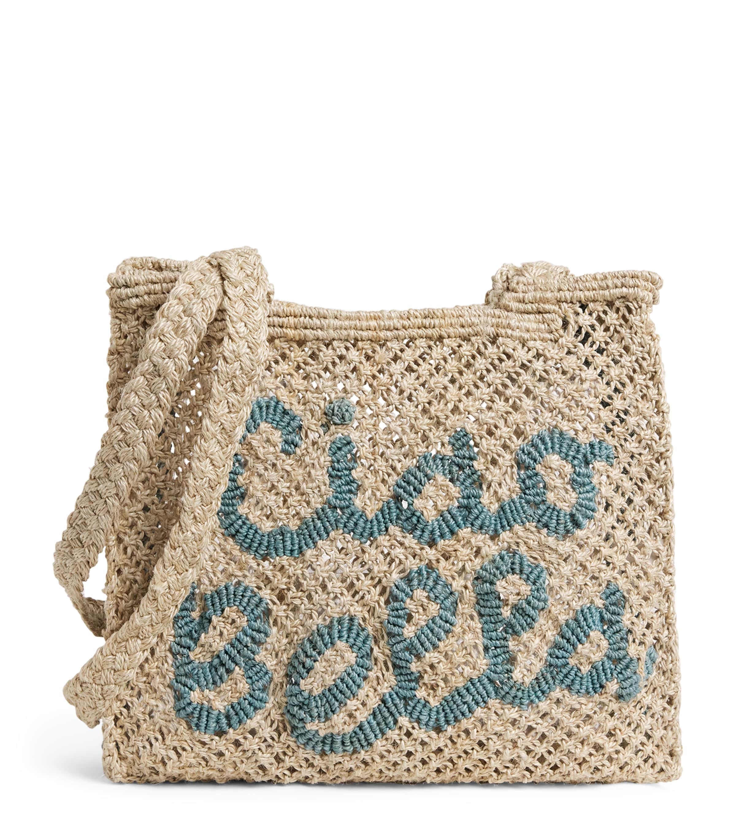 the Jacksons Jute Ciao Bella Tote Bag Natural / Sky Image 1