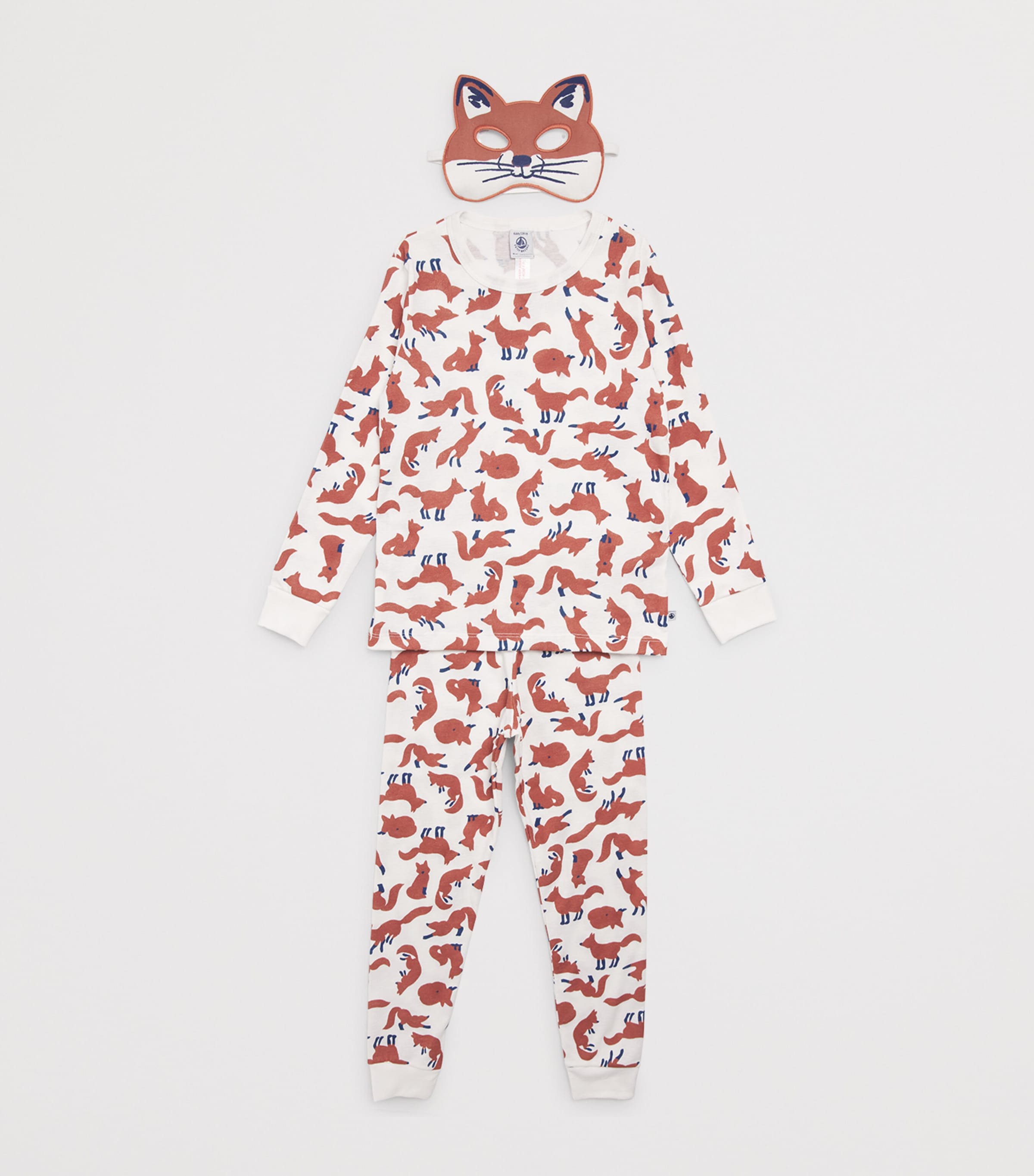 Petit Bateau Fox Pyjama and Mask Set (6-12 Years) Image 3