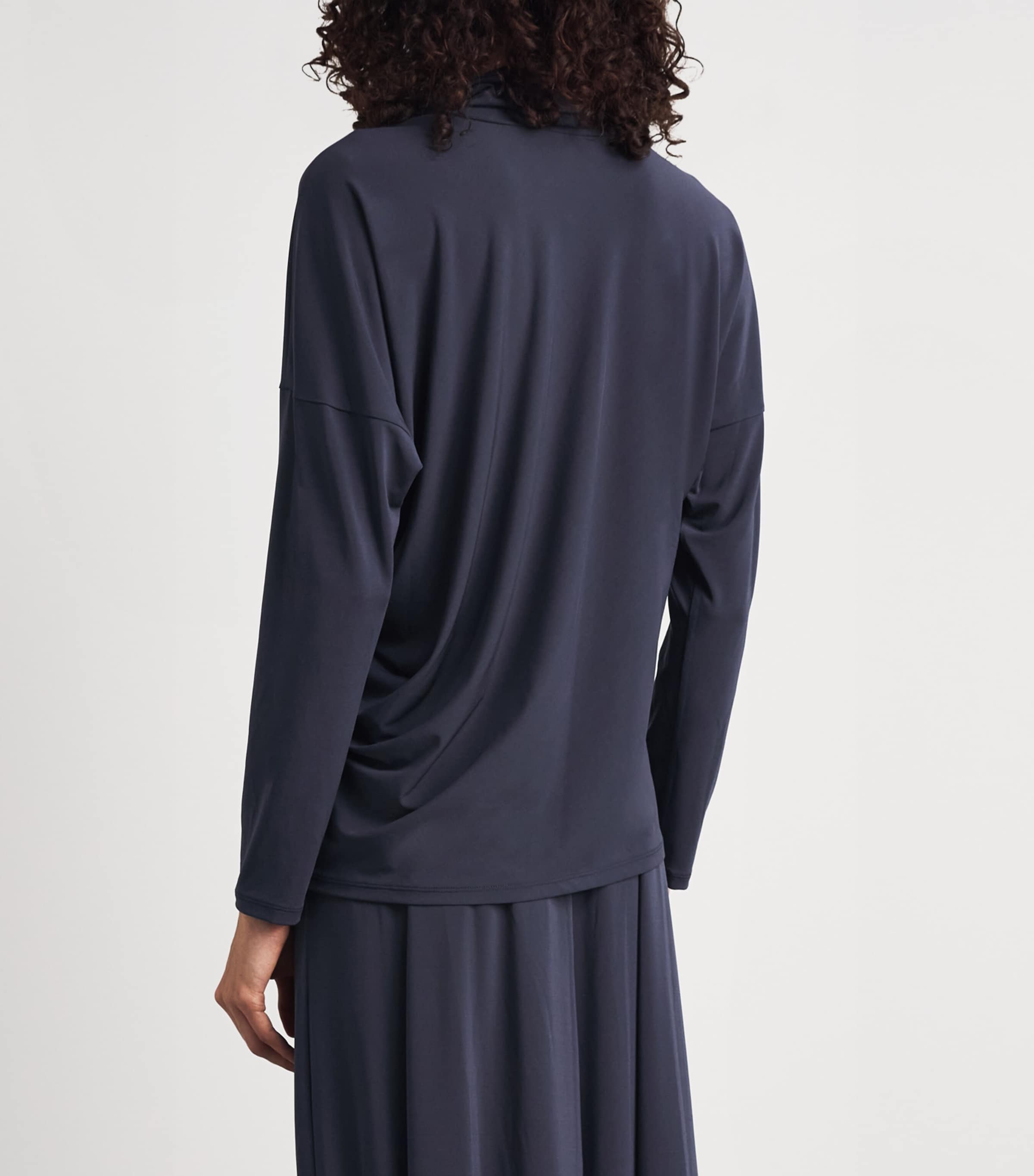 Issey Miyake Womens Drape Jersey Top Dark Navy Image 5