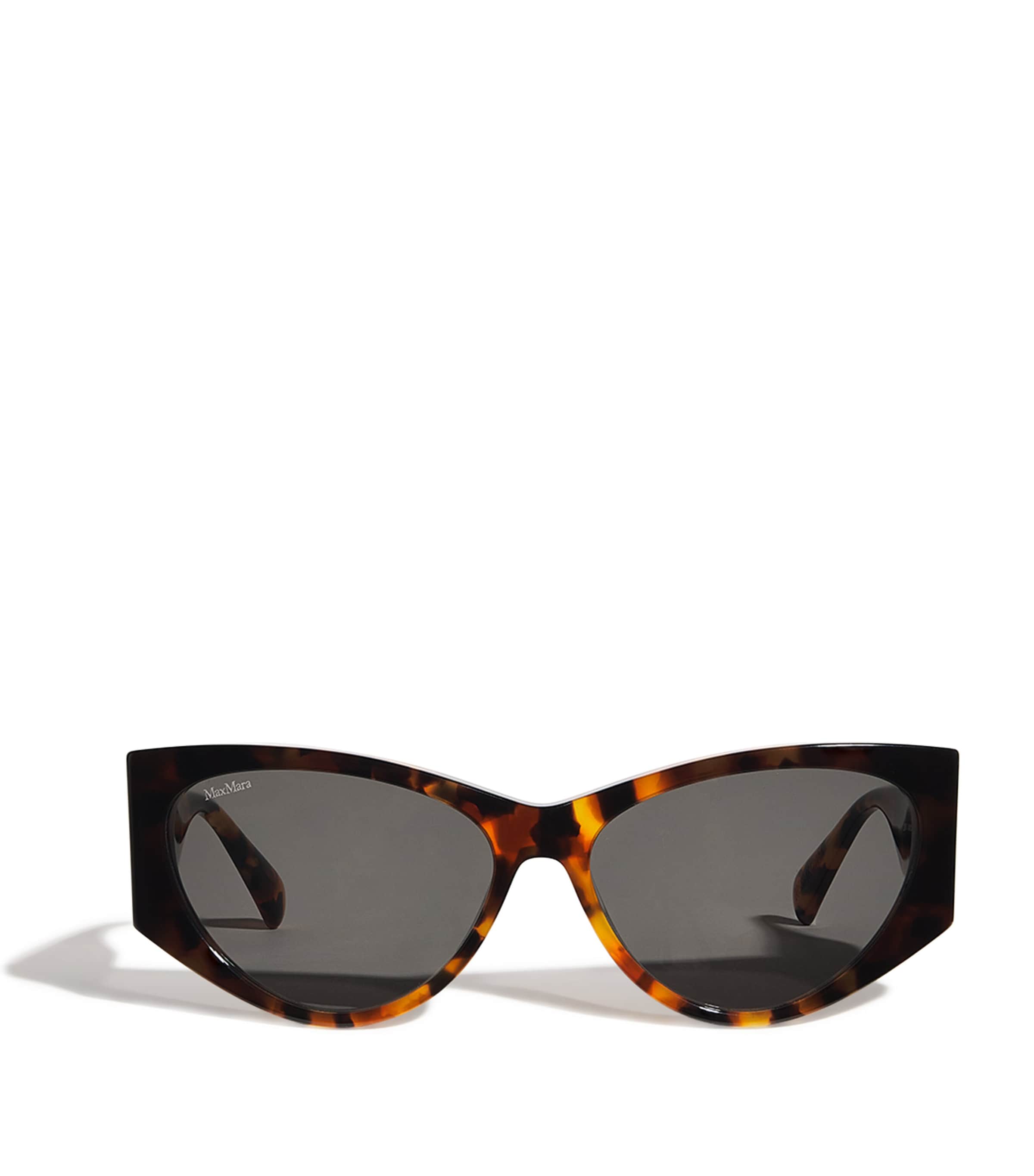 Max Mara Acetate Tortoiseshell Cat Eye Sunglasses In Brown