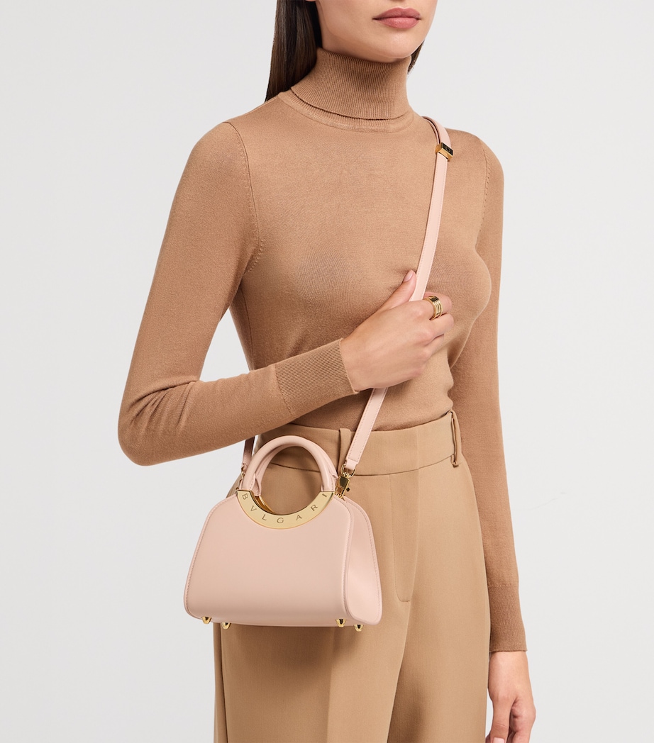 Mini Leather Roma Top-Handle Bag PINK Image 3