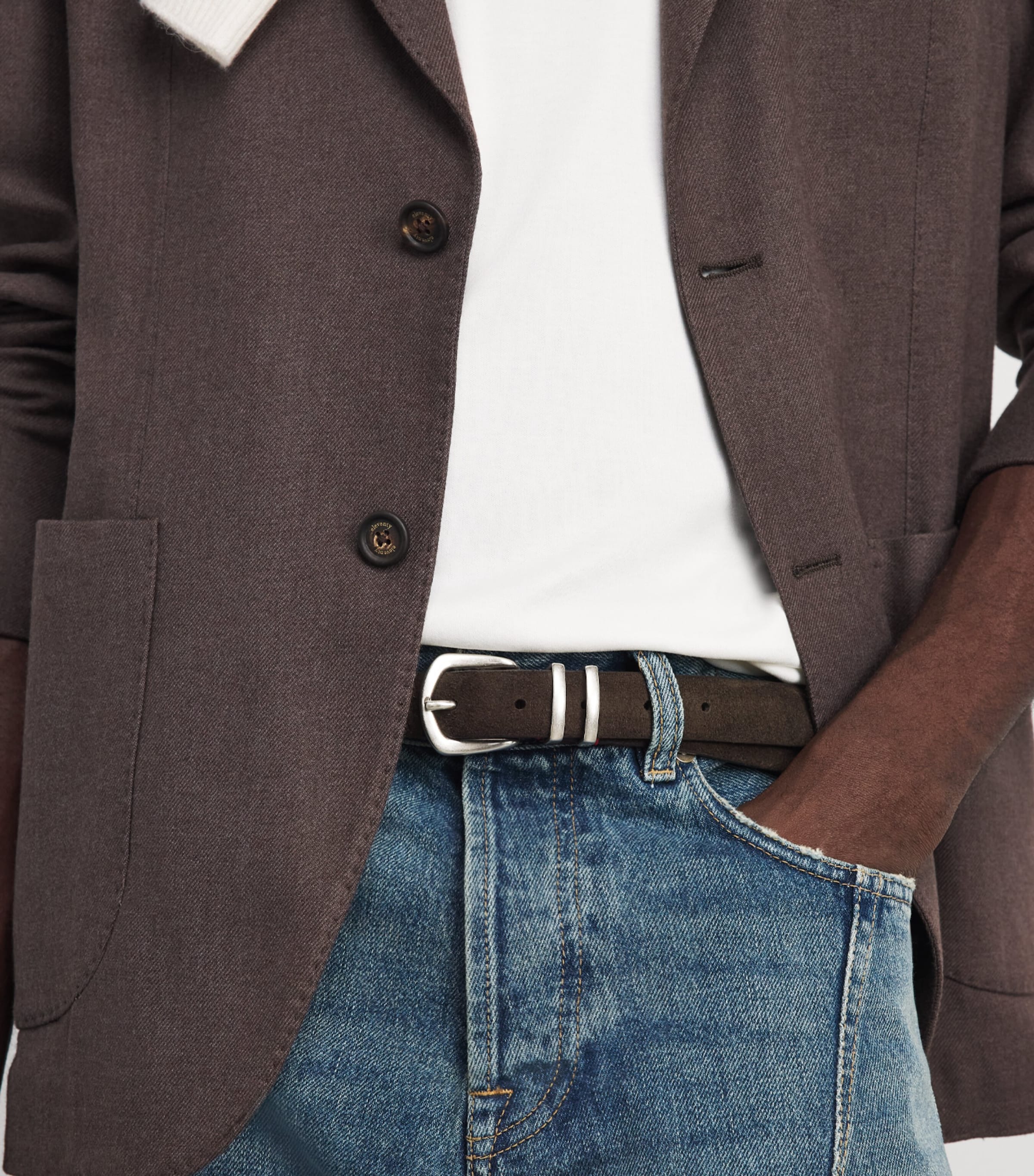 Eleventy Suede Belt Moro Image 4