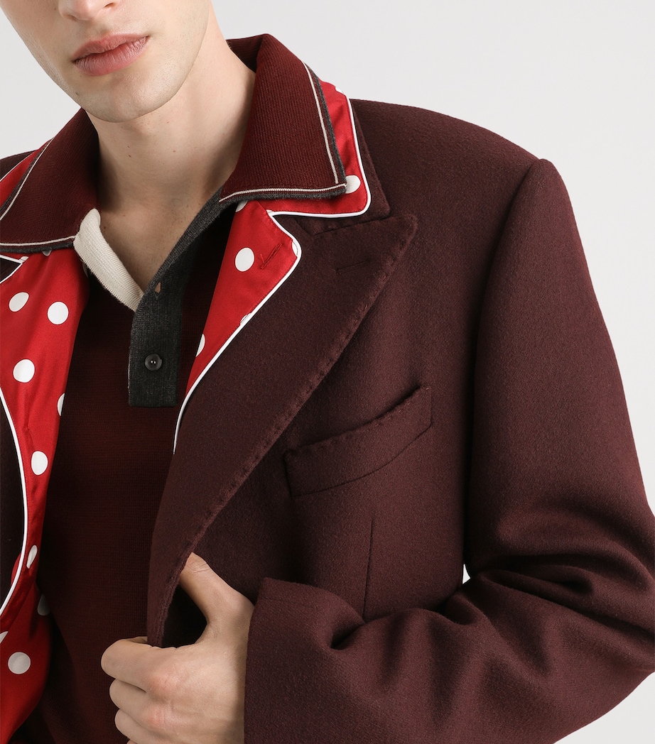 Dolce&Gabbana Mens Wool-Blend Coat Brown Dark V Image 4