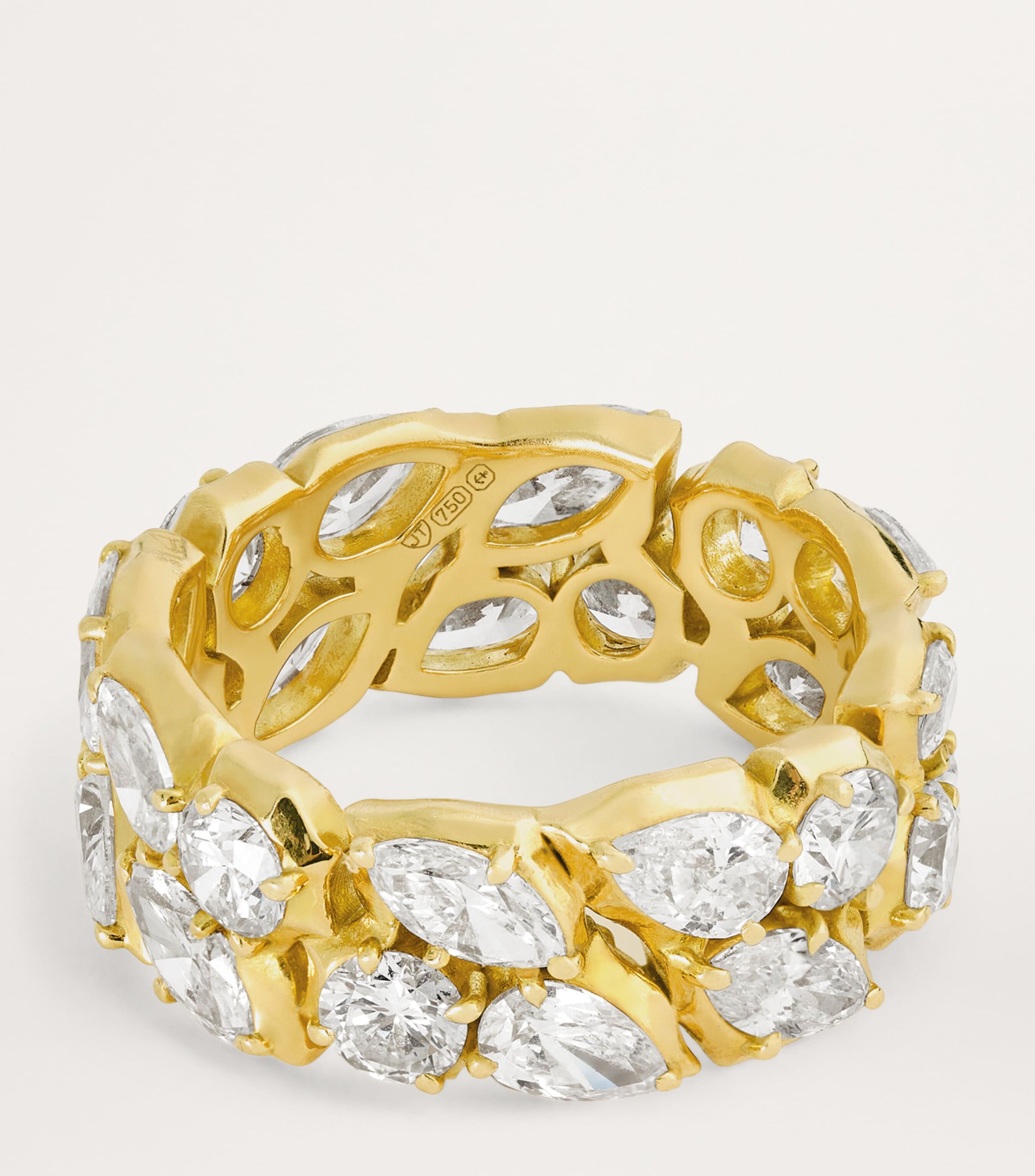 Jade Trau Yellow Gold and Diamond Poppy Eternity Ring (Size 6.5) Yellow Gold Image 4