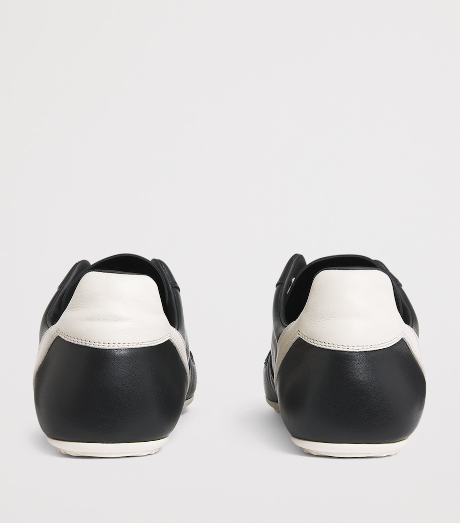 Leather Minimal Low-Top Sneakers BLACK/MILK/MILK Image 4