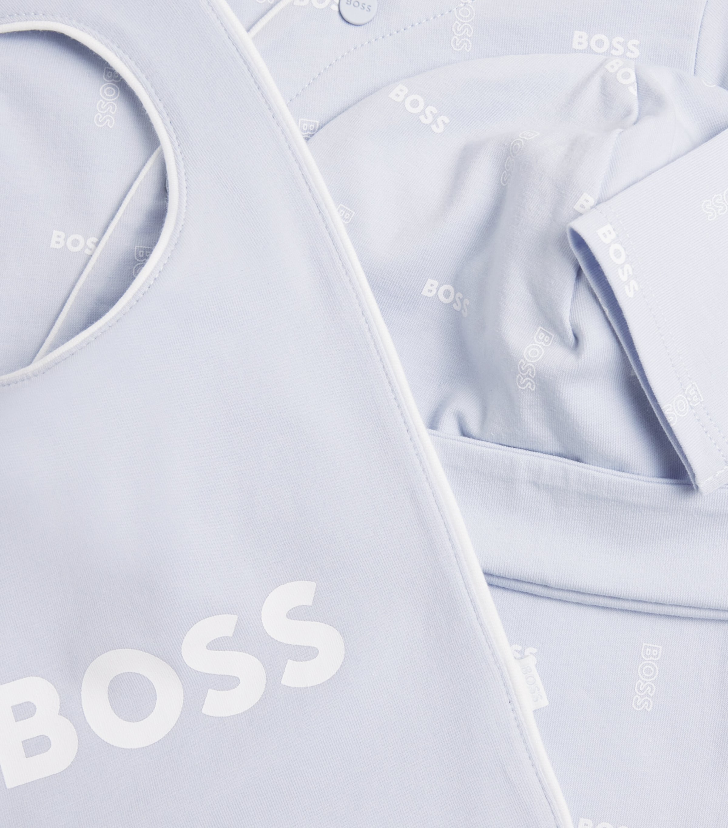 Stretch-Cotton All-In-One, Bib and Hat Set (1-18 Months) 771PALE BLUE Image 4