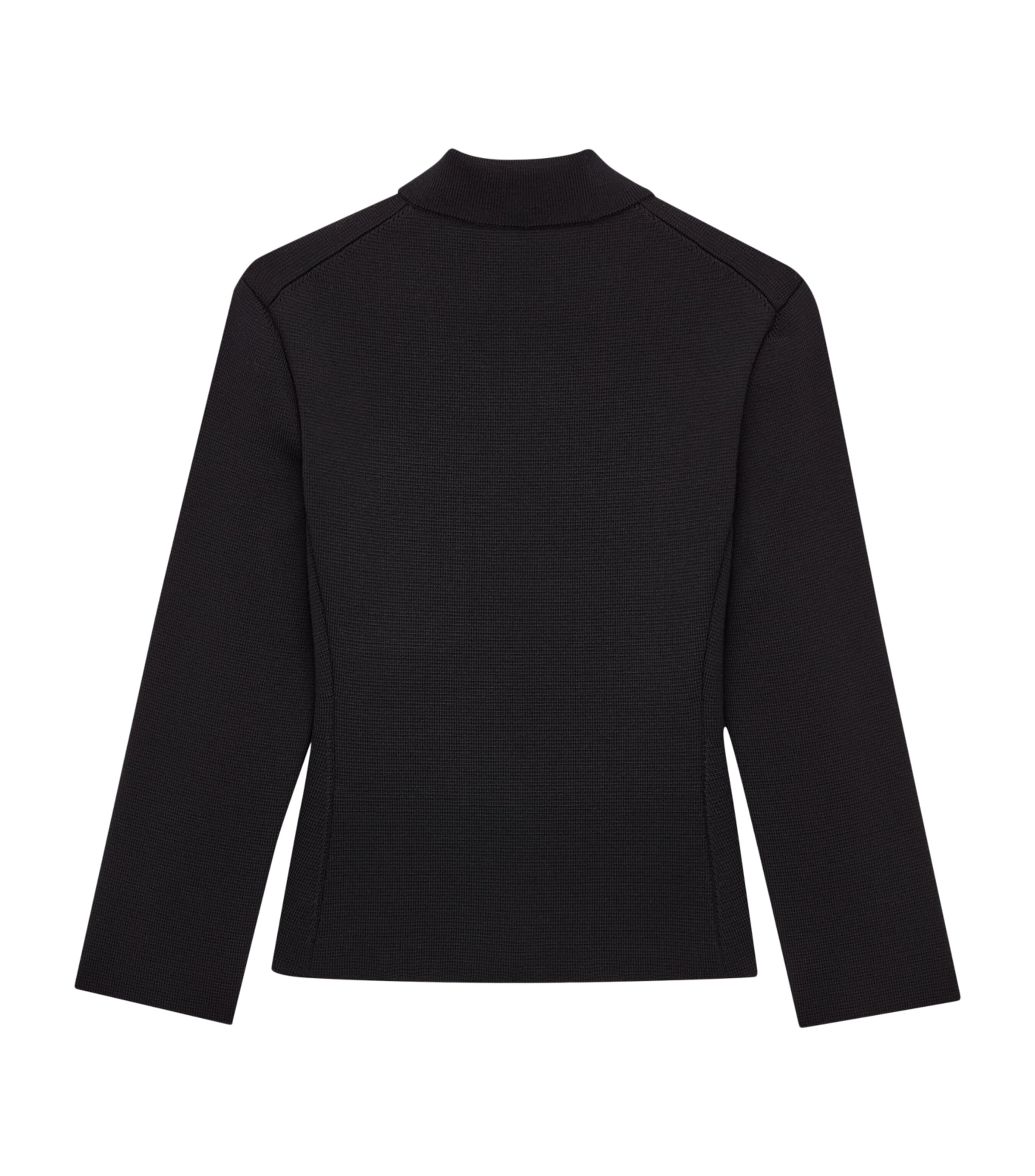 Saint Laurent Womens Virgin Wool Collar Cardigan Image 2