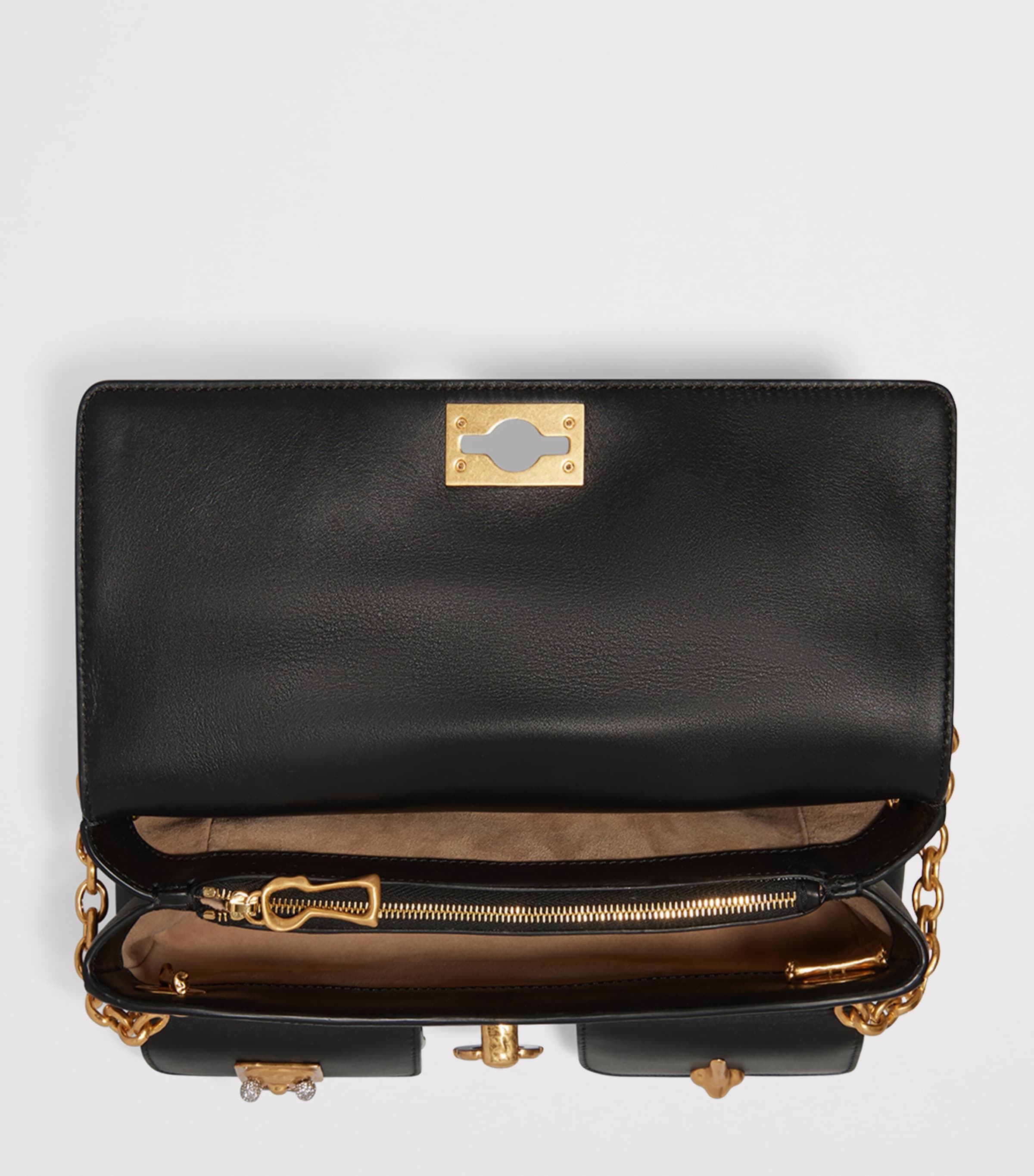 Schiaparelli Mini Leather Secret East-West Top-Handle Bag Black Image 5