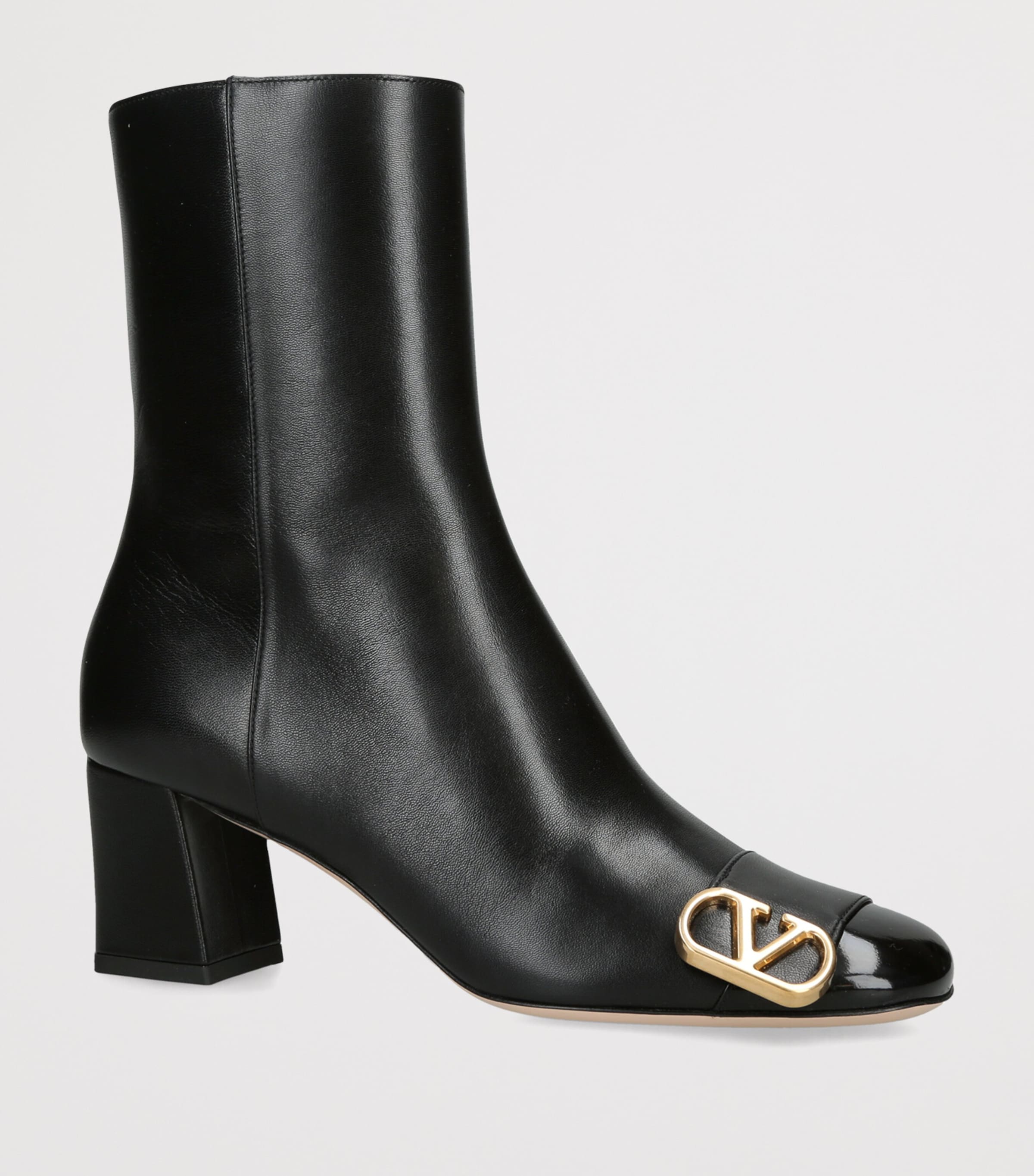 Valentino Garavani Womens Leather Veeside Ankle Boots 60 Black Image 2
